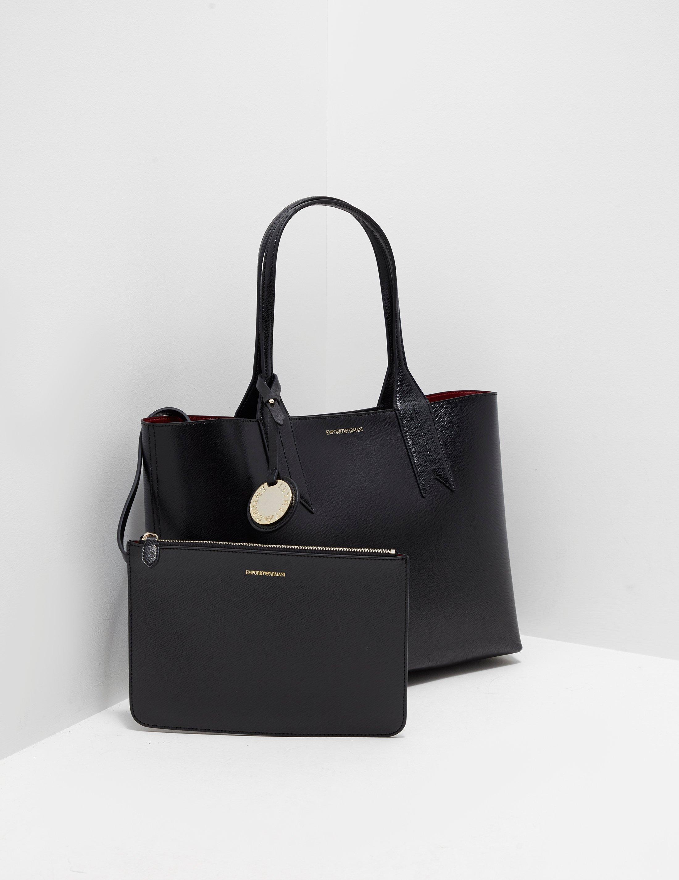 Leather Borsa Large Shopper Bag Black 