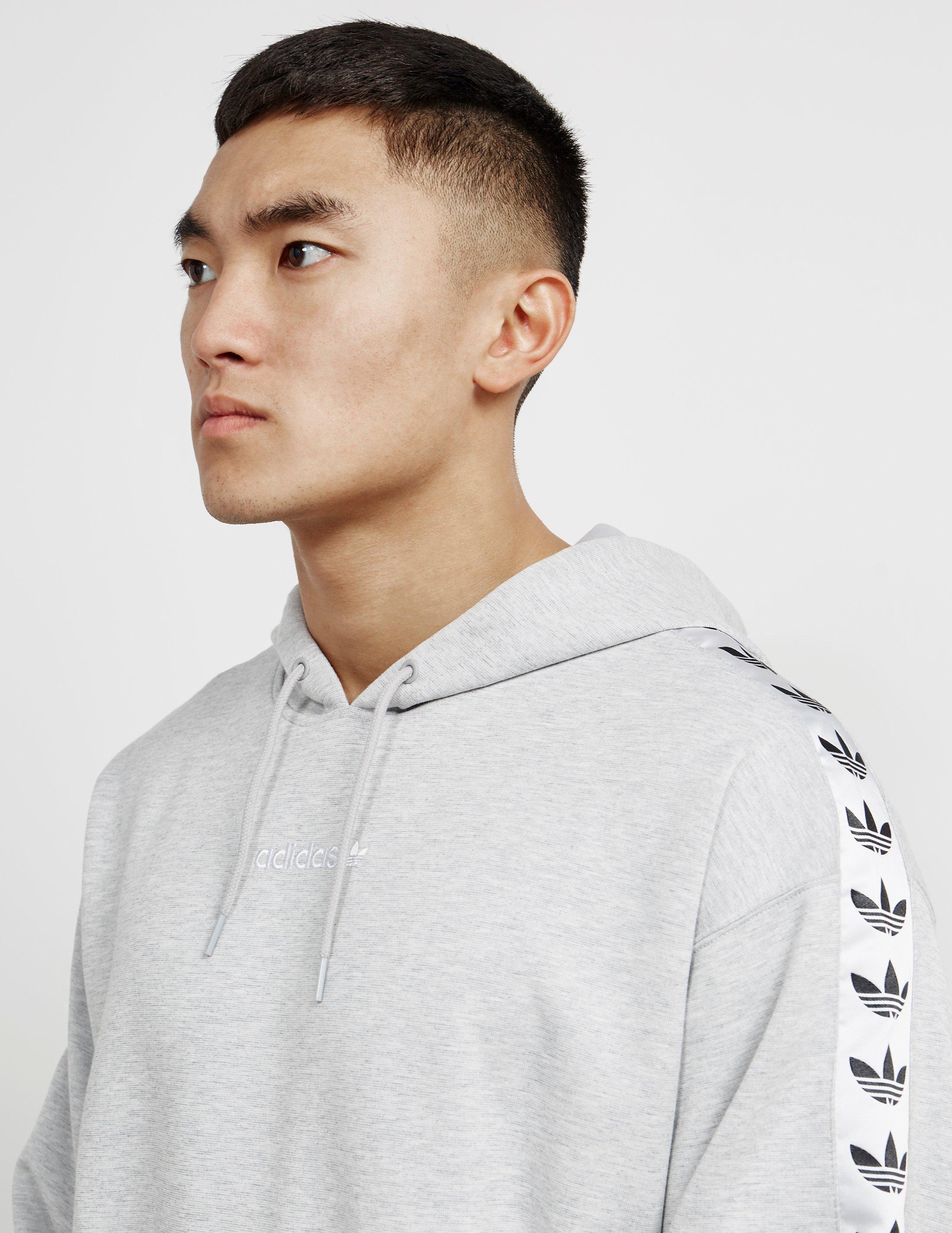 adidas Originals Mens Tape Overhead Hoodie Grey in Gray for Men | Lyst