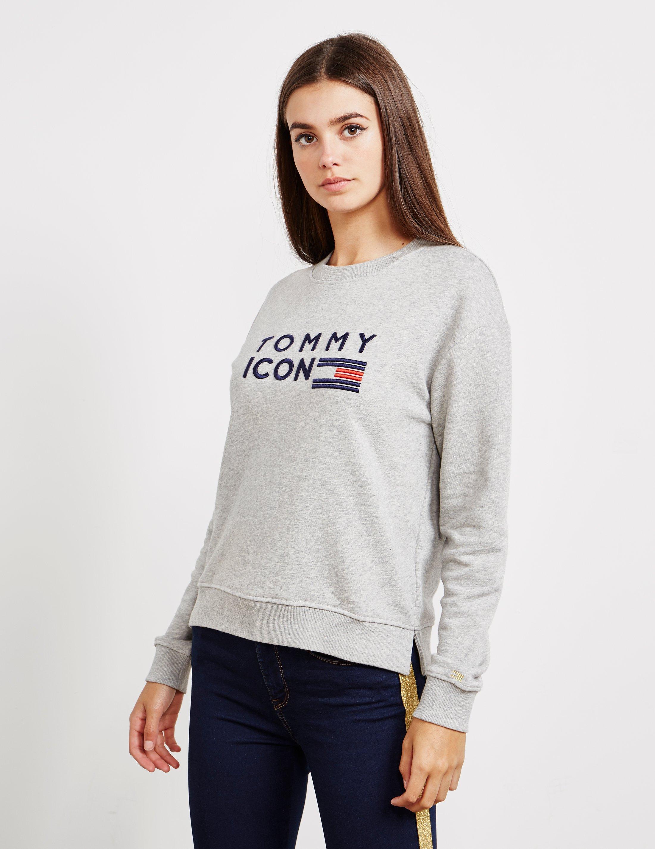 Tommy Hilfiger Cotton Lane Sweatshirt Grey in Gray - Lyst