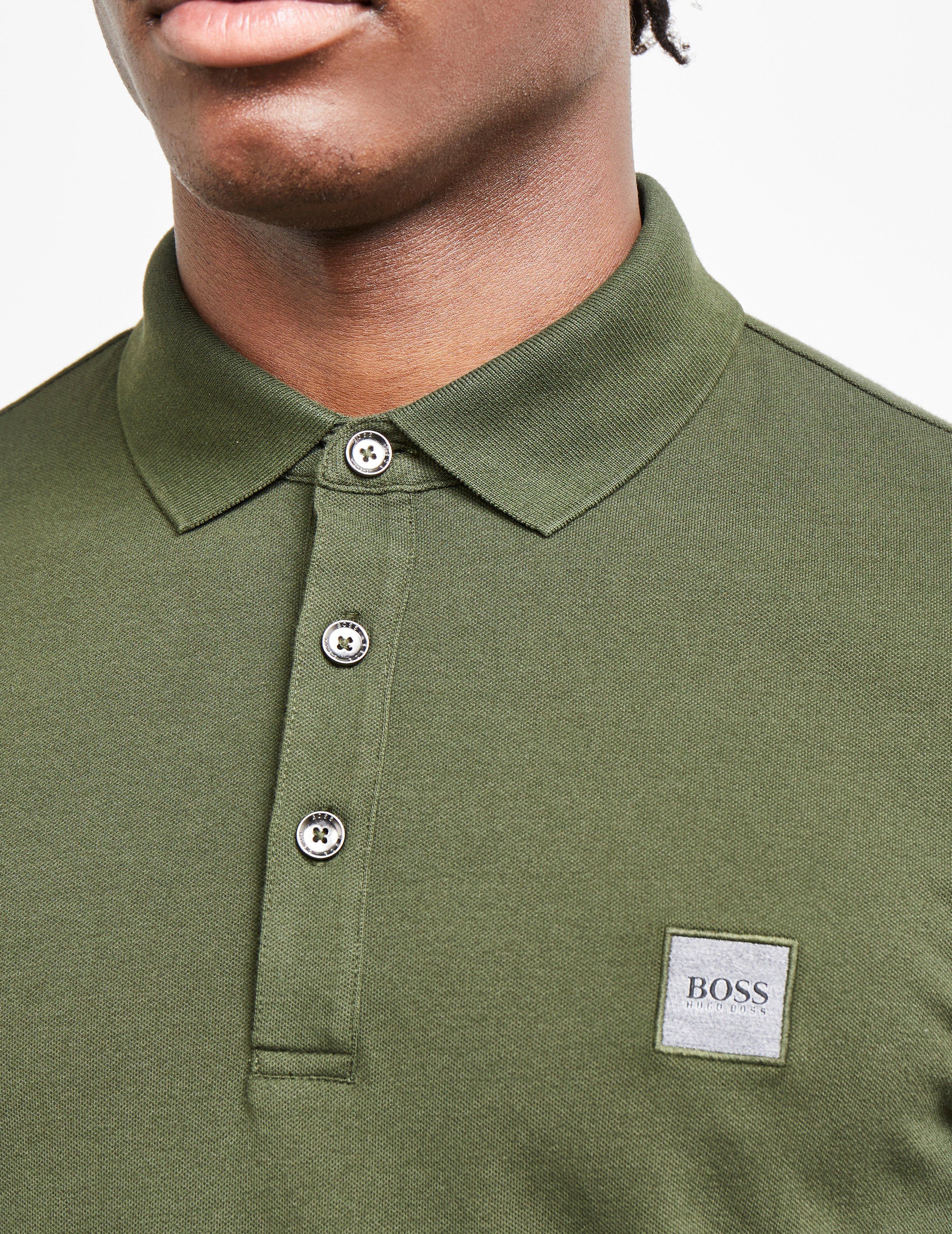 BOSS by HUGO BOSS Cotton Passerby Long Sleeve Polo Shirt Olive in Green for  Men | Lyst