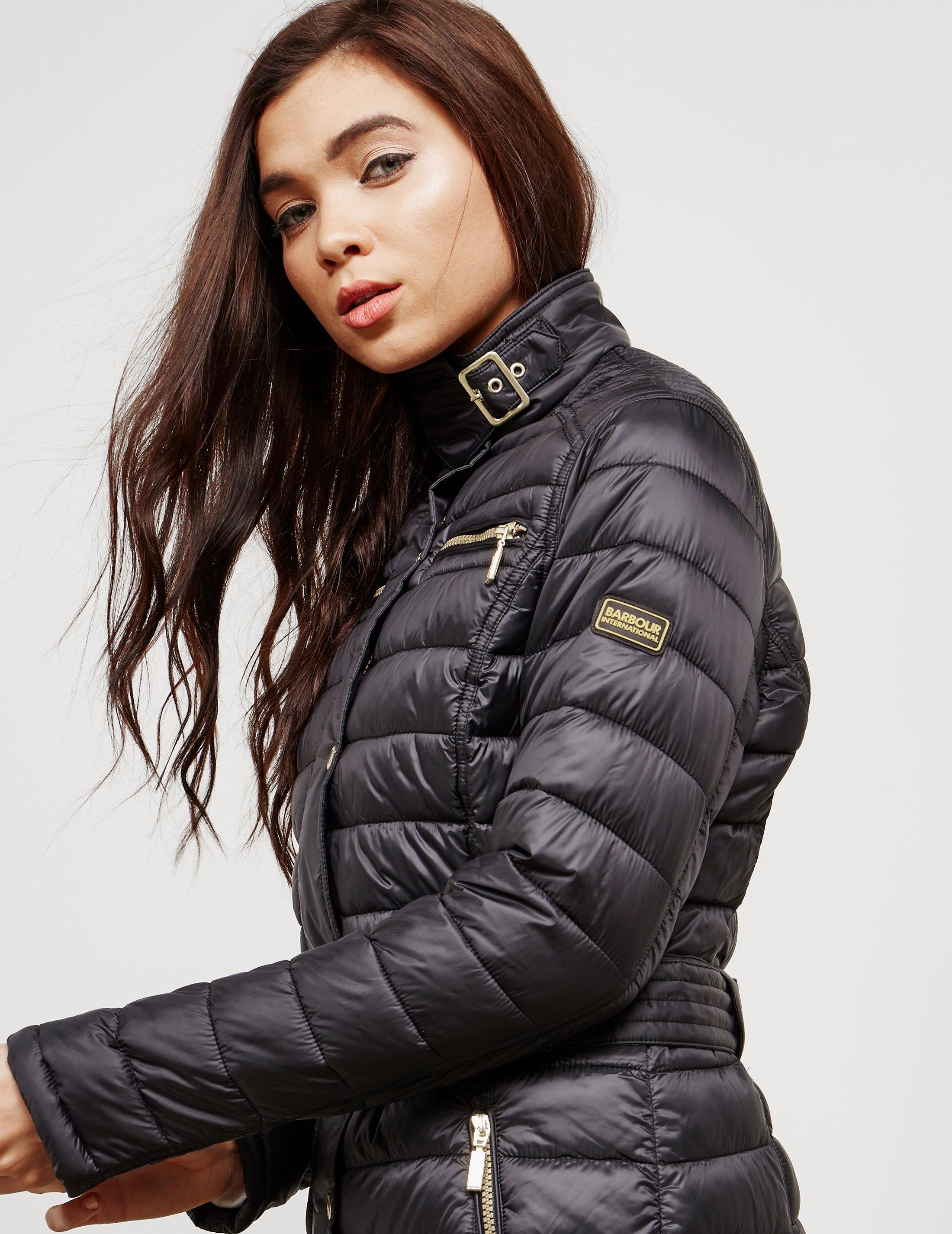 barbour quilted jacket womens black