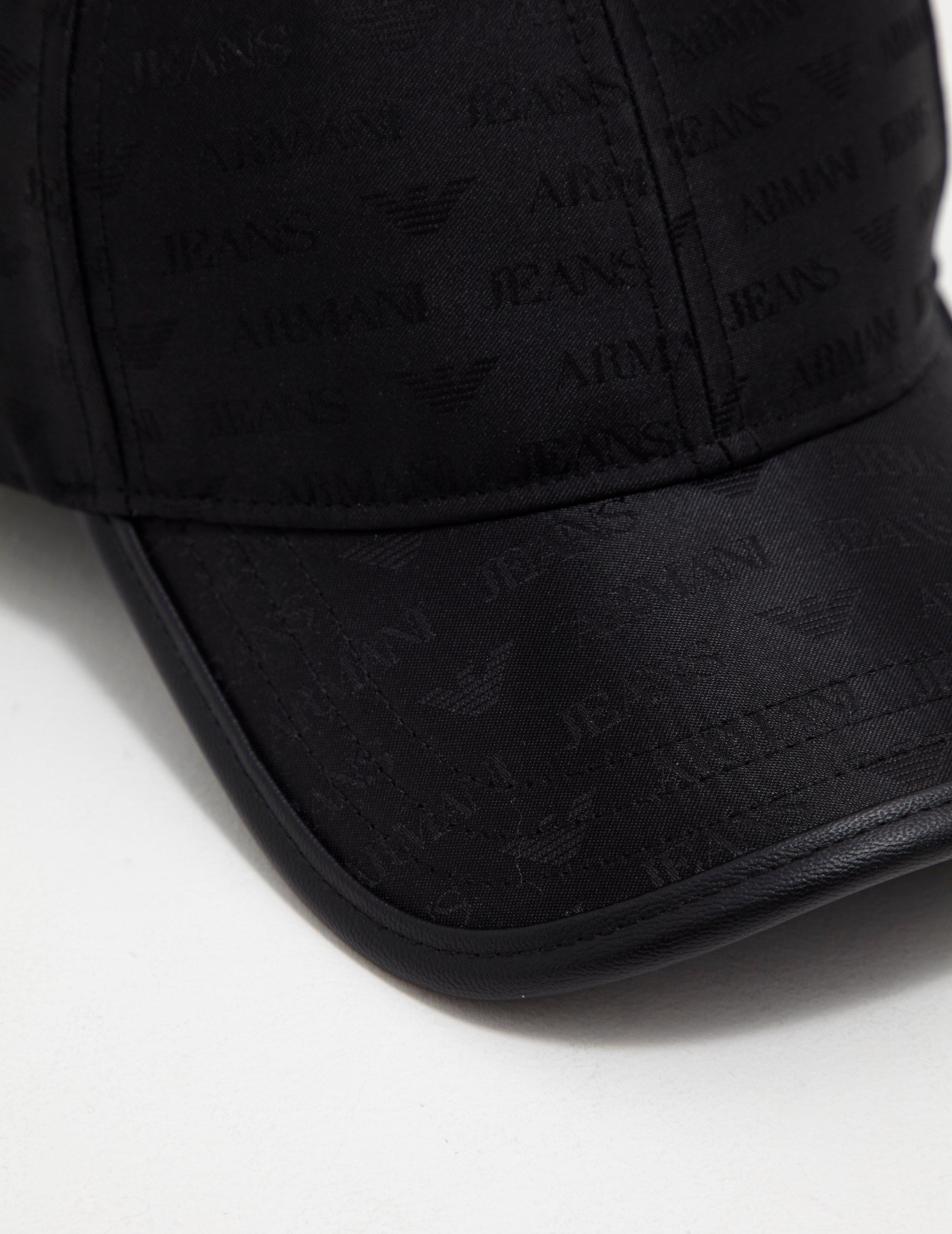 Armani Jeans Synthetic Mens Nylon Print Cap Black for Men - Lyst