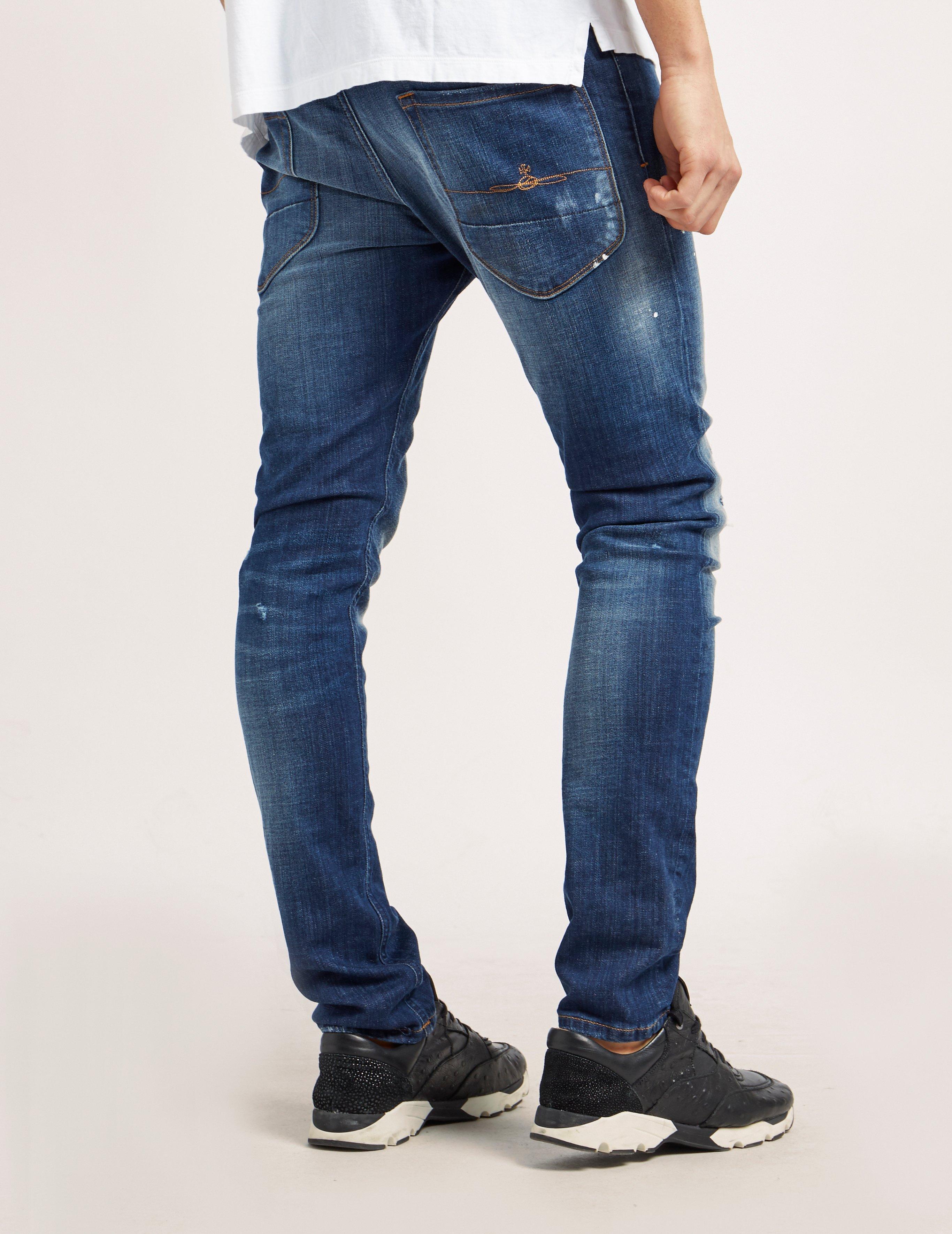 Vivienne Westwood Denim Anglomania Slim Fit Distressed Jeans in Blue for  Men | Lyst