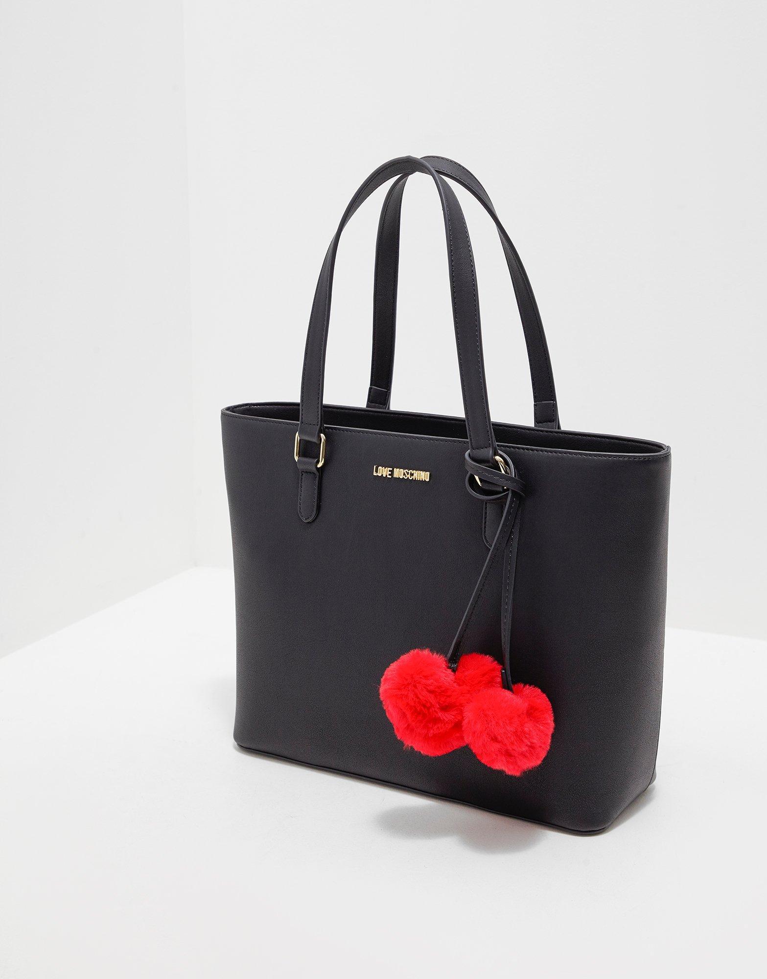 LOVE Moschino Womens Pom Pom Tote