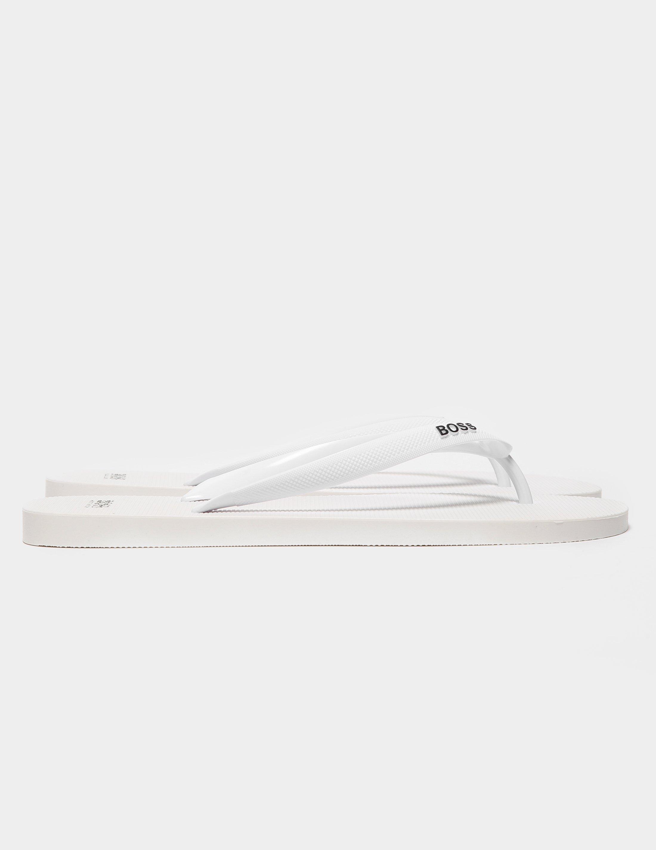 hugo boss flip flops white
