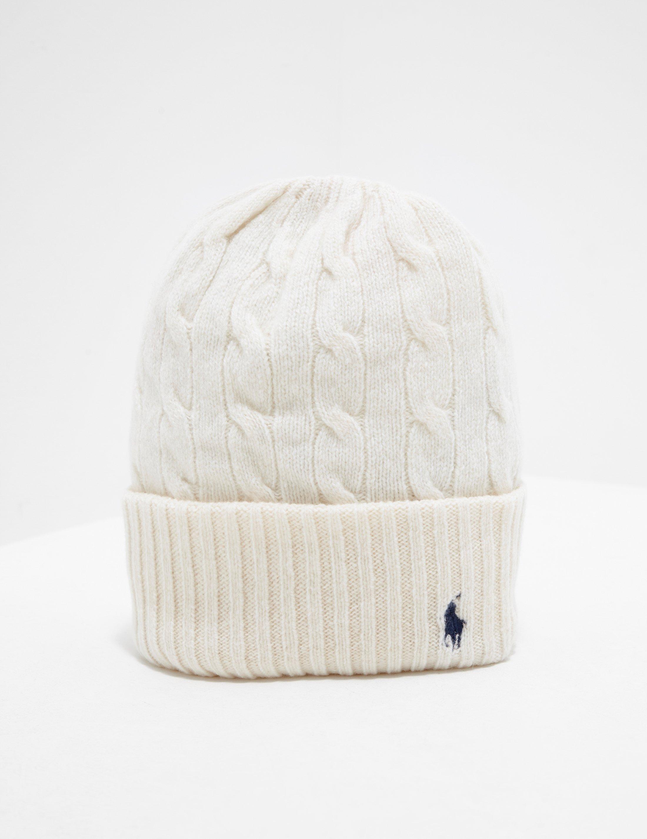 Polo Ralph Lauren Wool Beanie Cream in Natural | Lyst