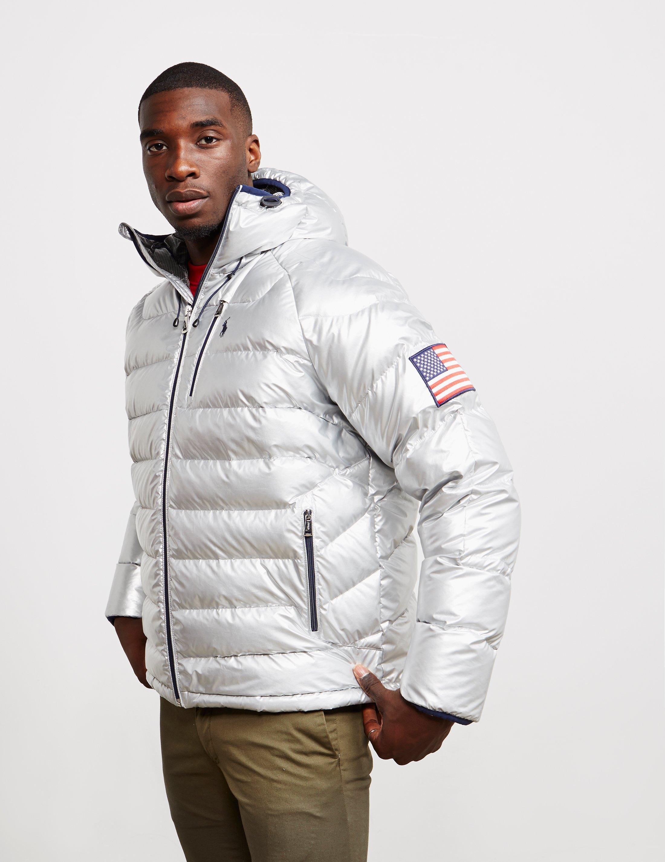 Polo Ralph Lauren Silver Collection Glacier Heated Down Jacket in Metallic  for Men | Lyst