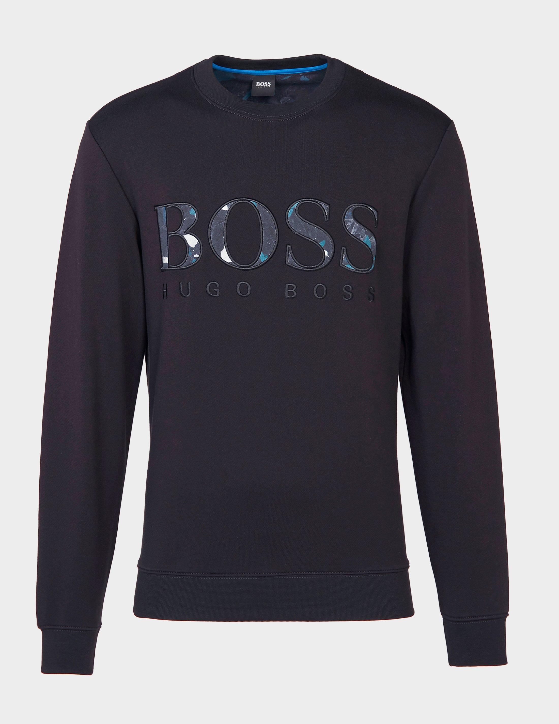 Hugo boss logo sweatshirt black Clearance