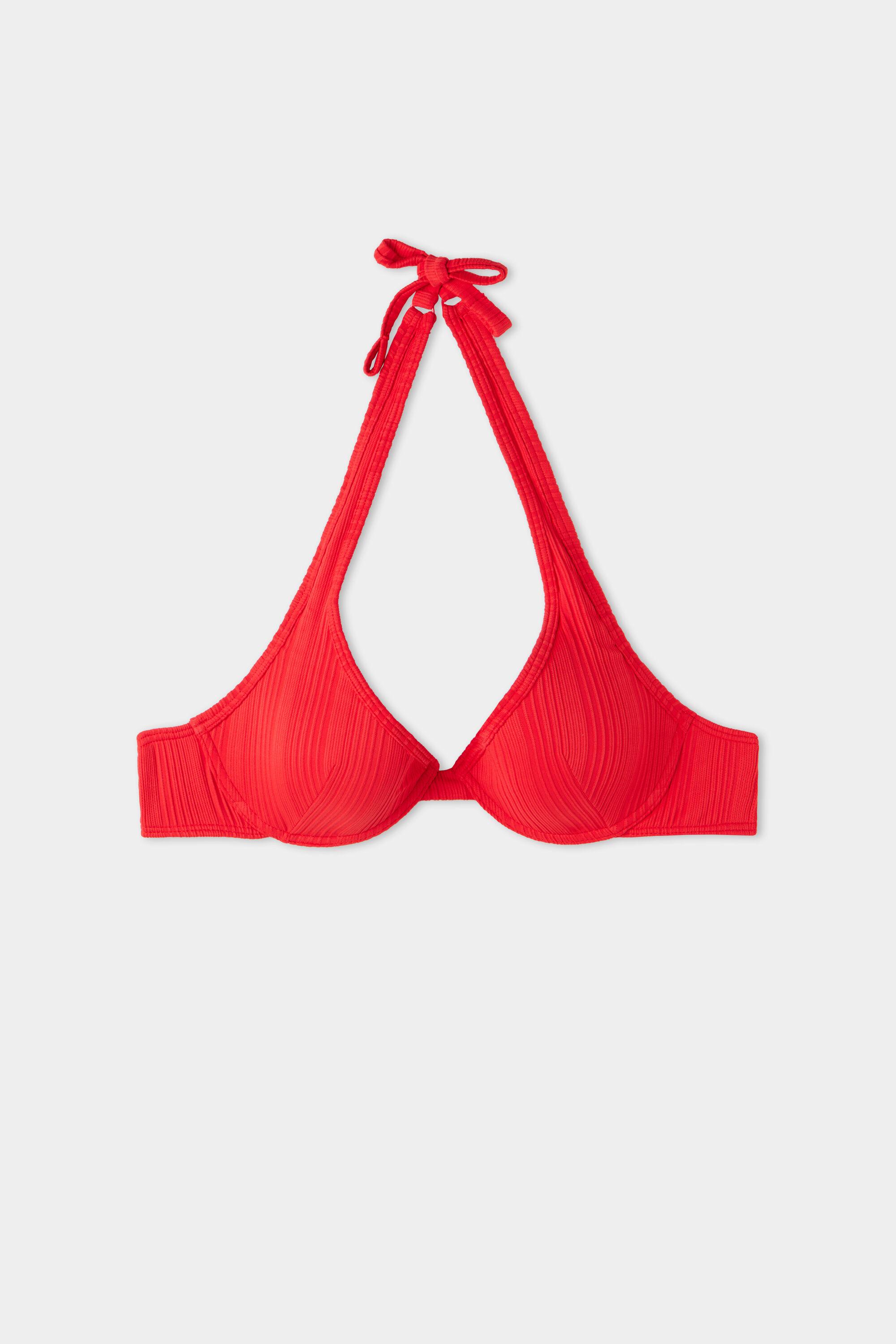 Top de Bikini Push-Up de Canalé Rojo Microfibra Reciclada de Tezenis de  color Rojo | Lyst