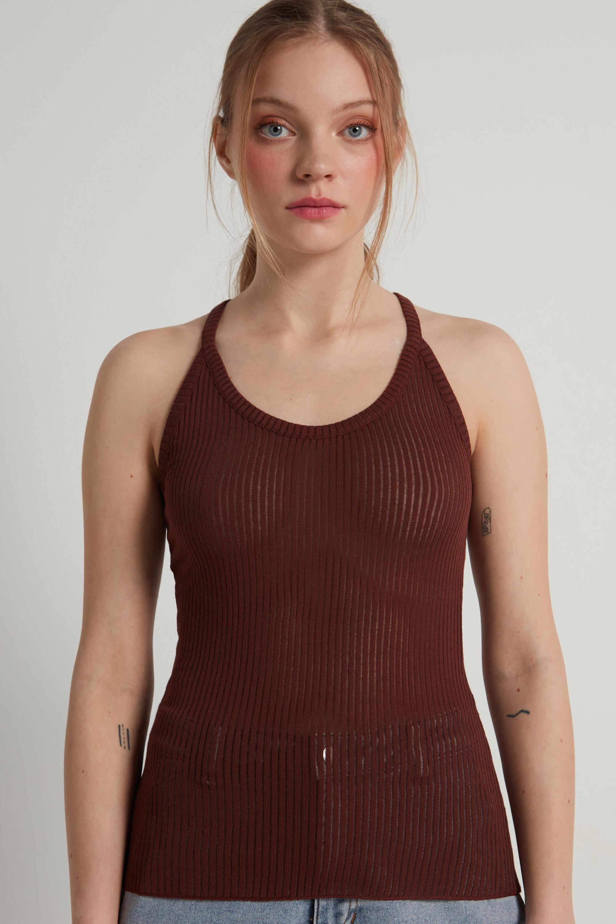 Canotta Scollo Americano a Costine Ultralight Rib di Tezenis in Rosso | Lyst