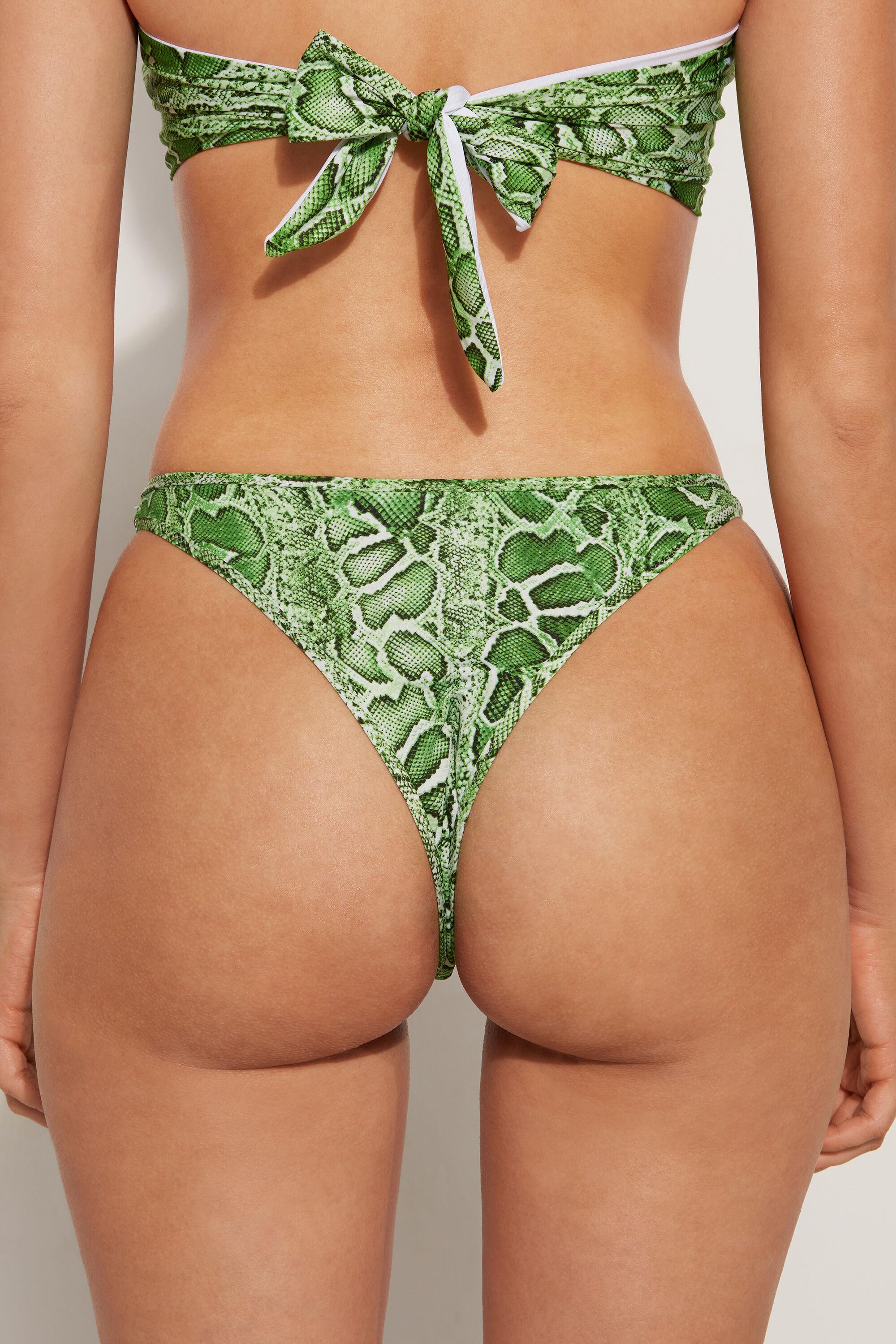 Braguita Brasileña de Bikini de Pernera Alta Tropical Snake de Tezenis de  color Verde | Lyst
