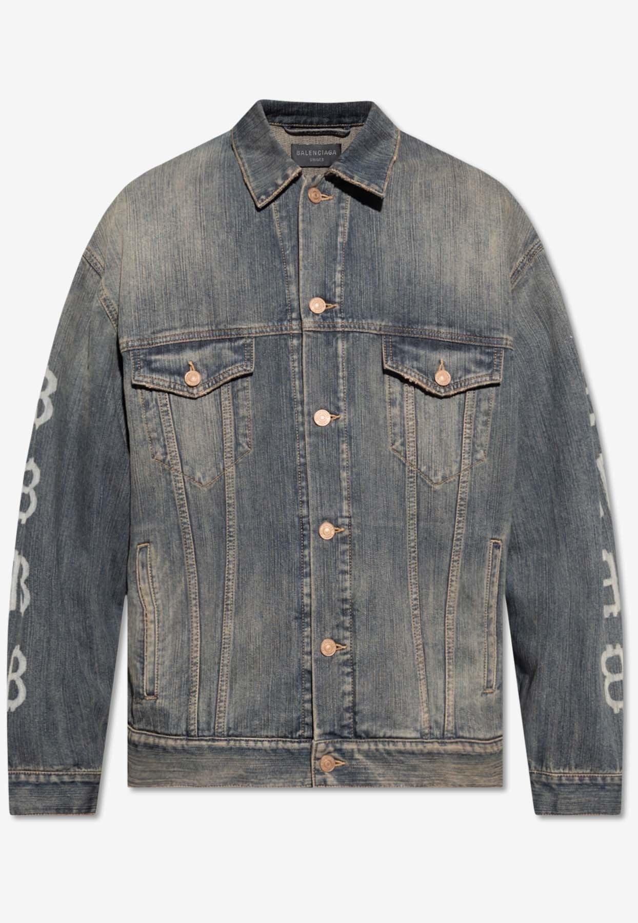 Balenciaga Crypto Button-Up Denim Jacket in Gray for Men | Lyst Balenciaga Crypto Button-Up Denim Jacket in Gray for Men | Lyst