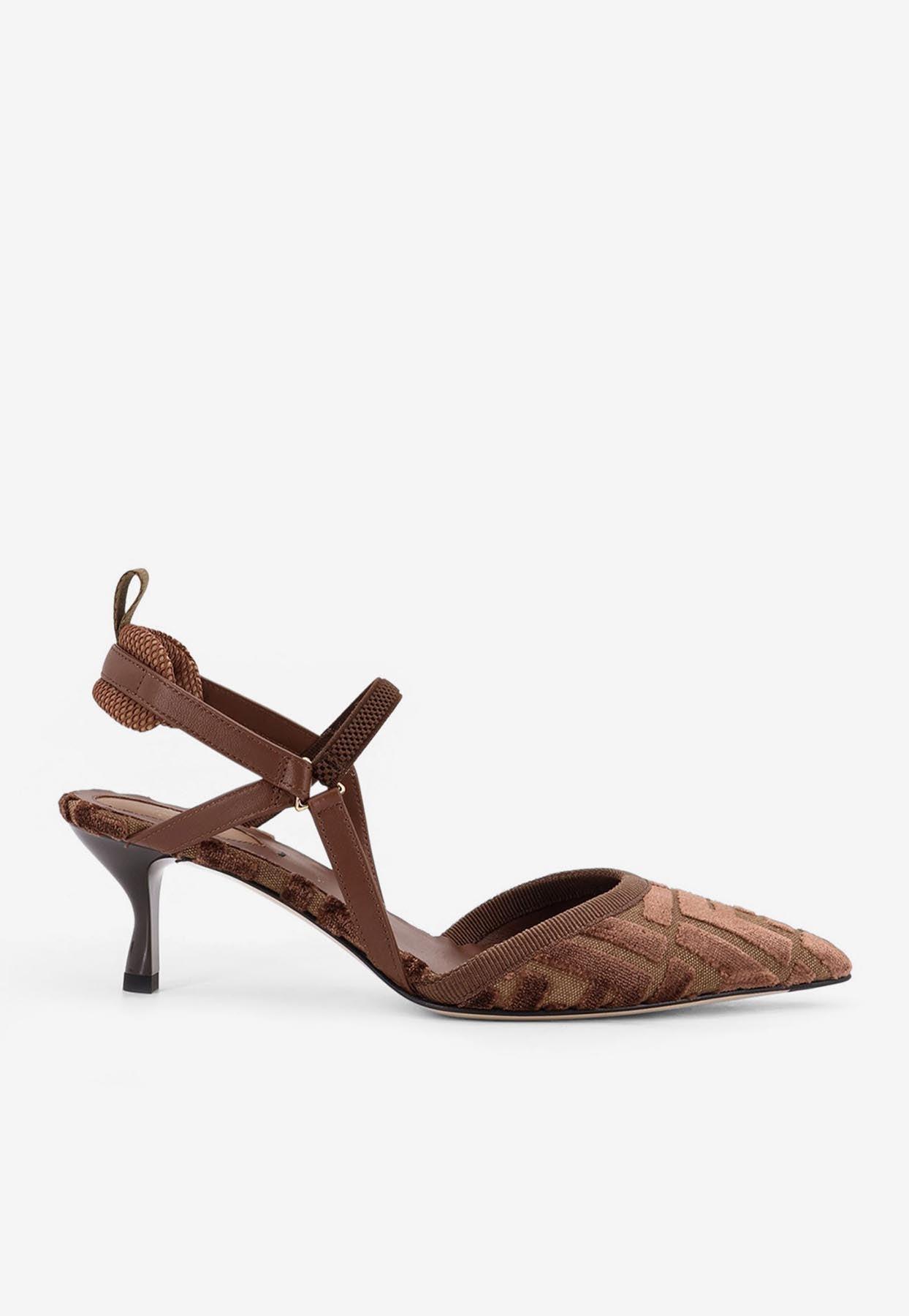 Eel Leather Fendi Brown Leather Slingbacks Shop Fold 55MM Eel Skin