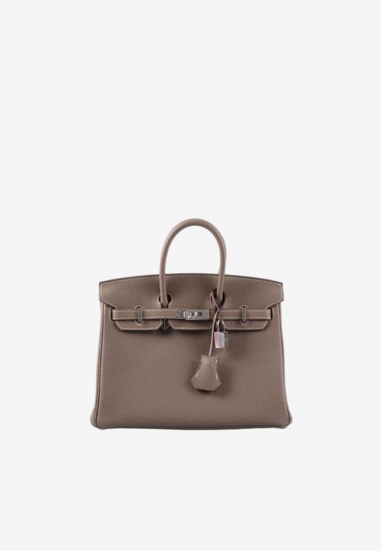 Hermes Birkin Mini Shoulder Bag Togo Leather Palladium Hardware In Grey