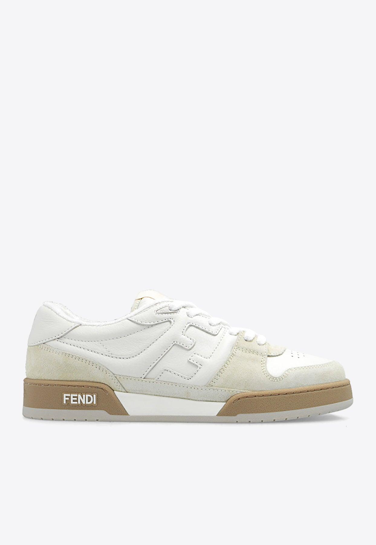 Fendi Match Suede And Leather Sneakers in White for Men | Lyst