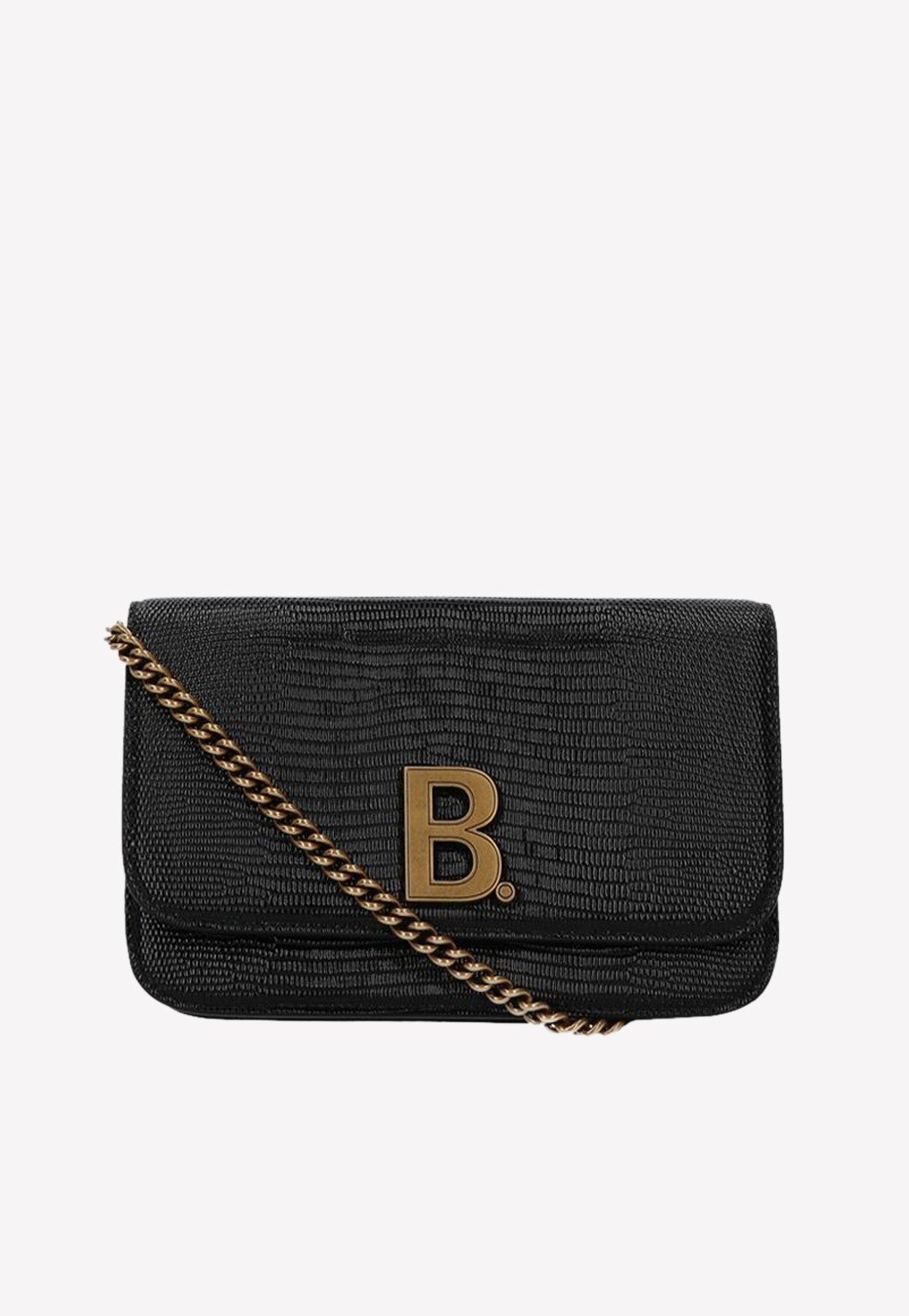 Balenciaga B. Chain Wallet In Lizard Embossed Calfskin Onesize in Black |  Lyst