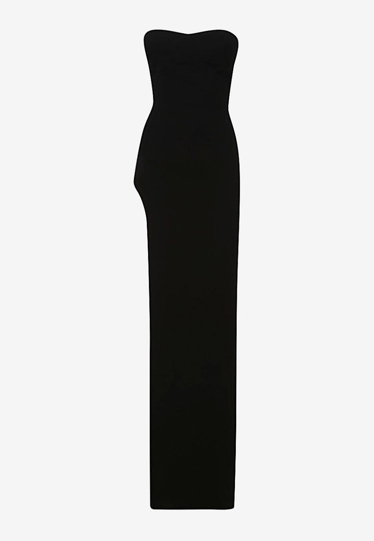 Monot High-slit Strapless Gown in Black | Lyst
