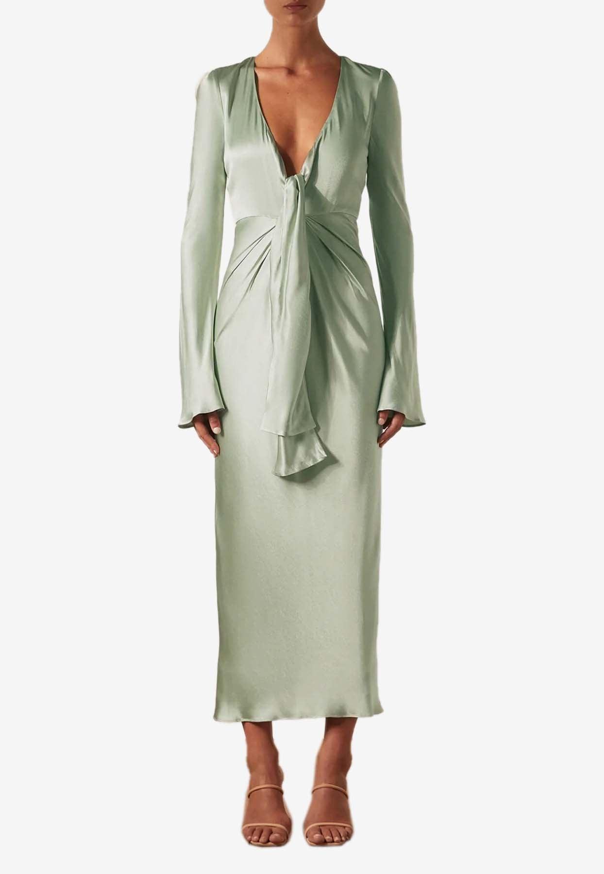 Shona joy tie front midi cheap dress