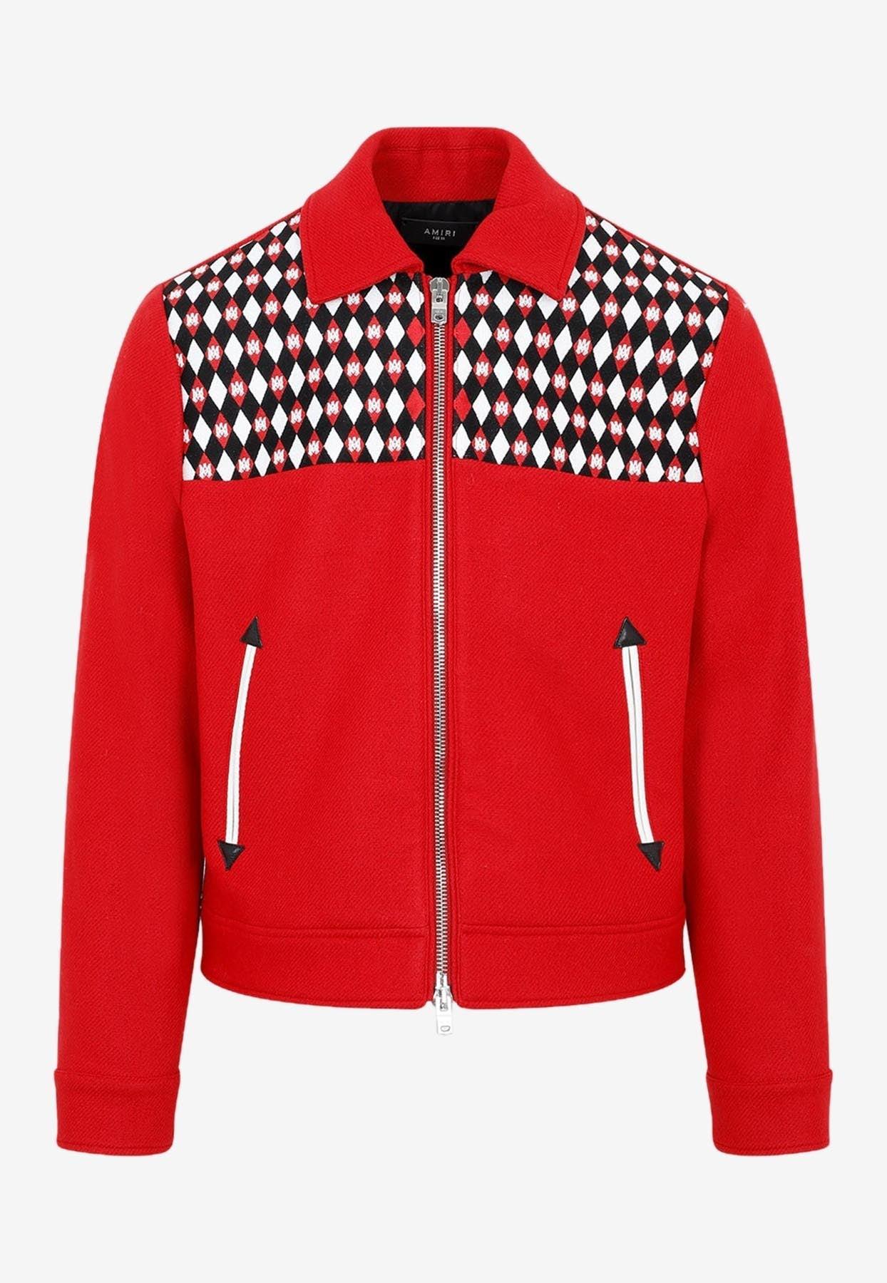 Amiri Diamond Embroidered Zipup Jacket for Men Lyst