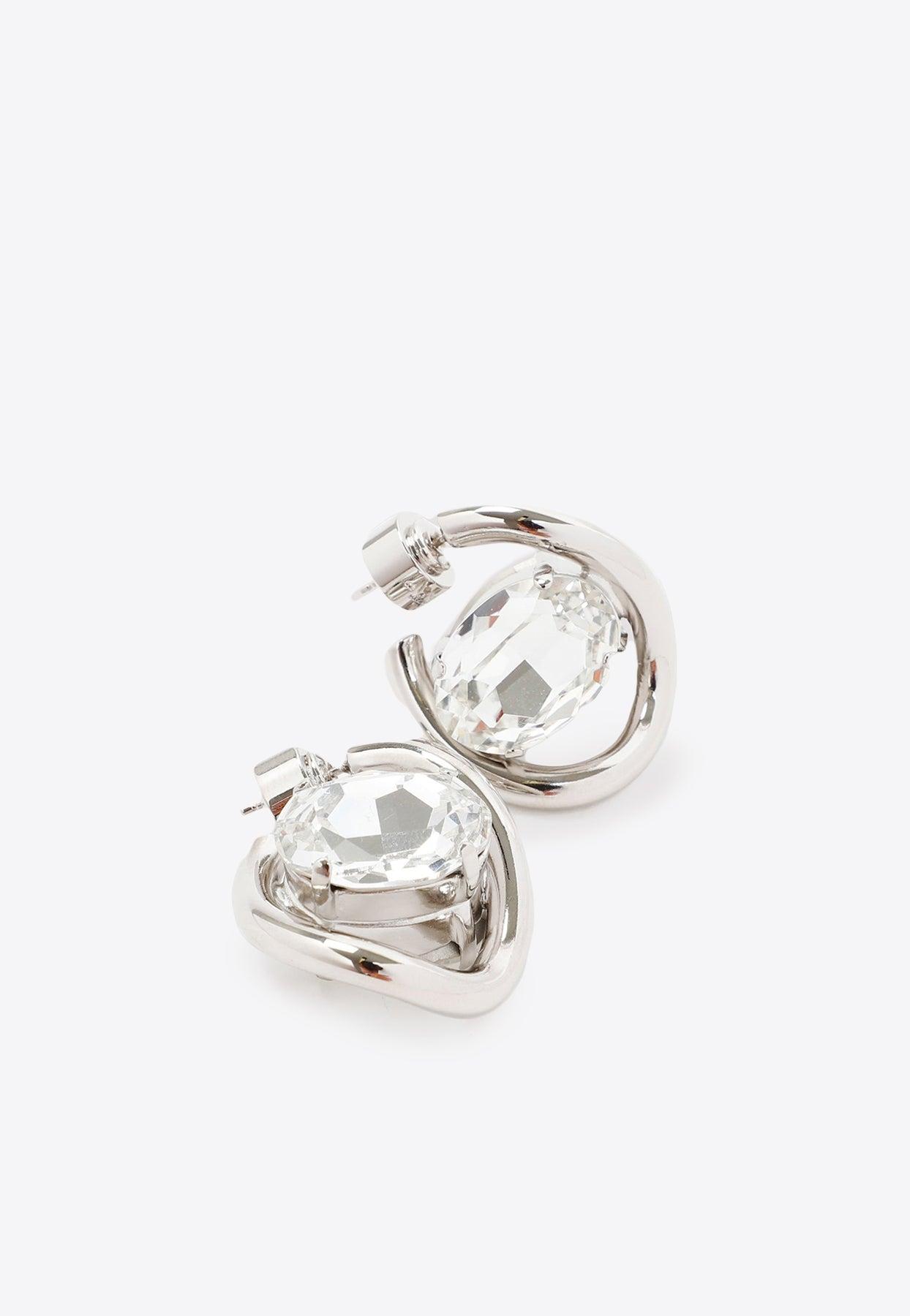 JW Anderson Bumper-Moon Crystal Stud Earrings - Farfetch