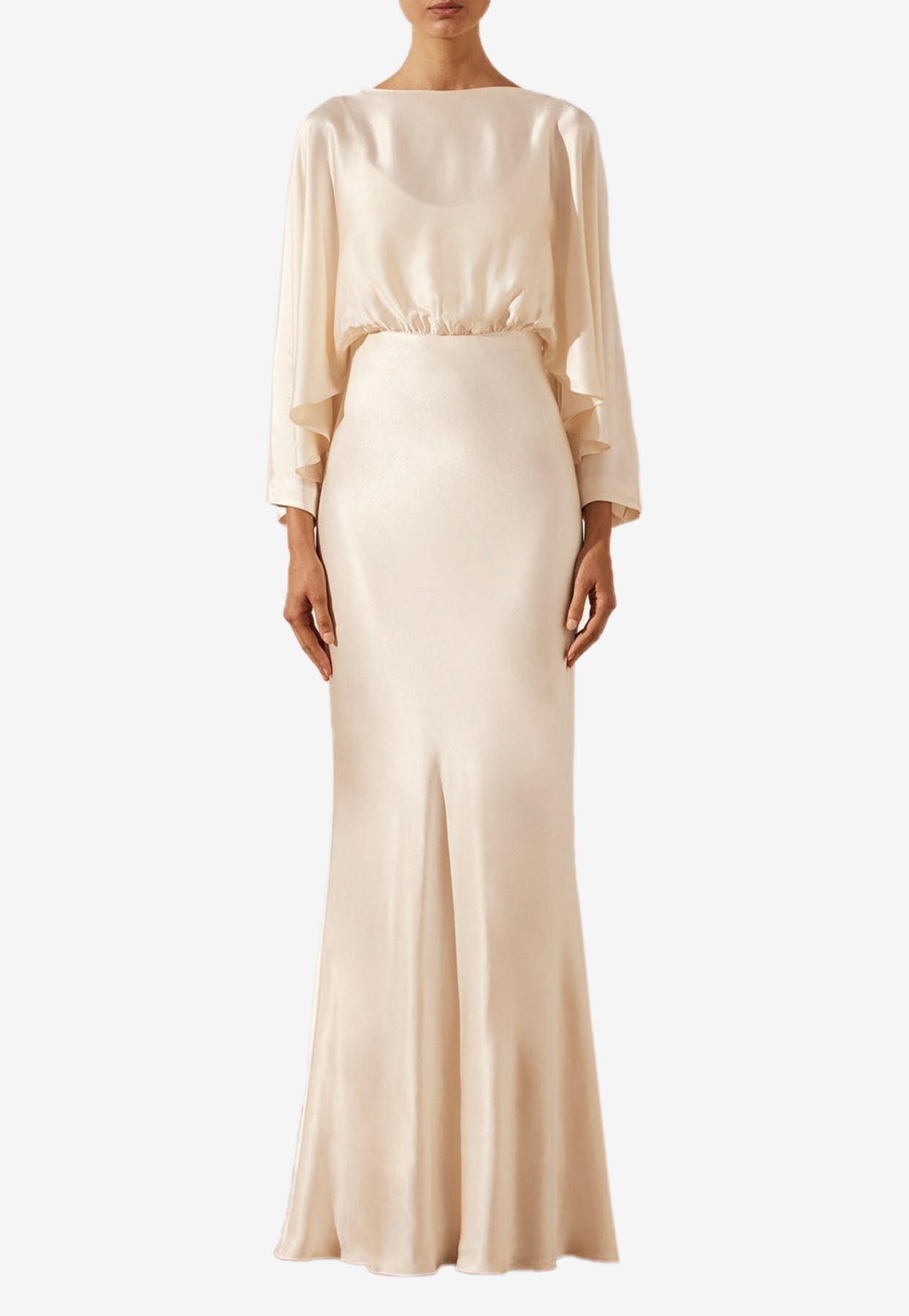 Shona Joy La Lune Open Back Maxi Dress in Natural | Lyst