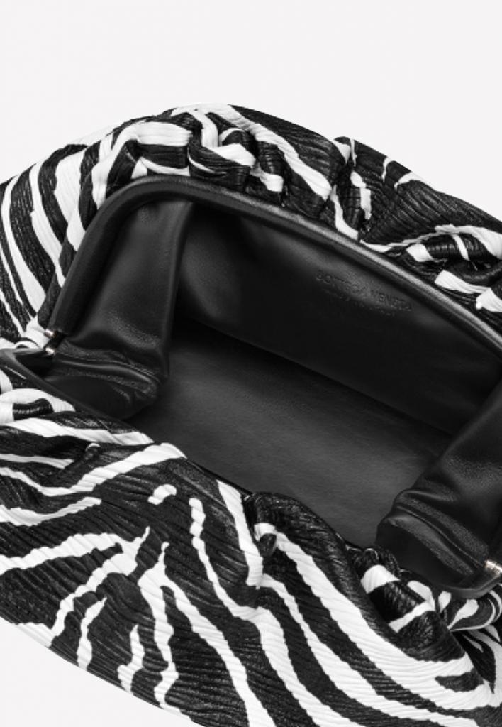 Bottega Leather The Pouch In Zebra Print Nappa in Monochrome