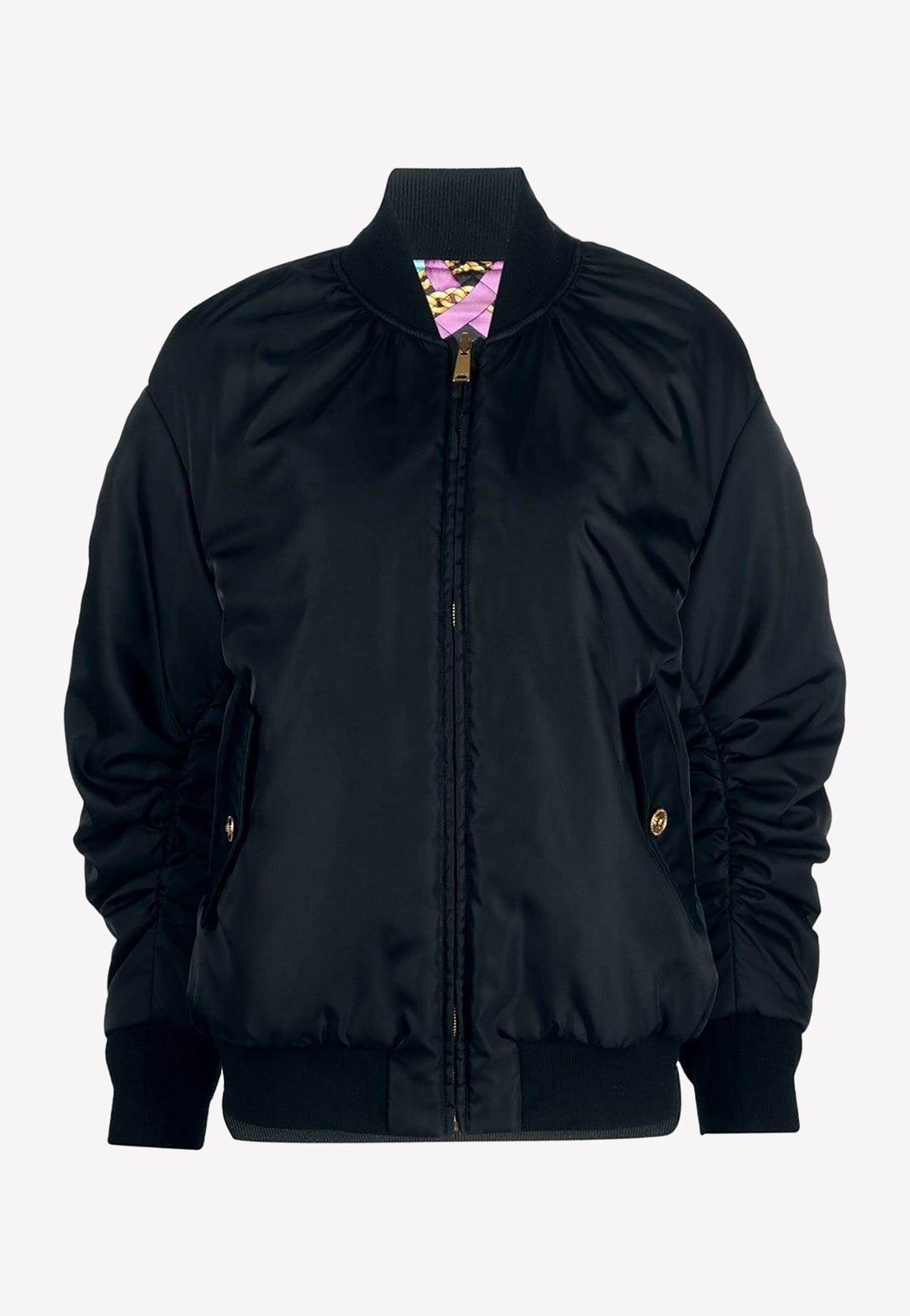 Versace Ventagli Print Reversible Bomber Jacket in Blue Lyst
