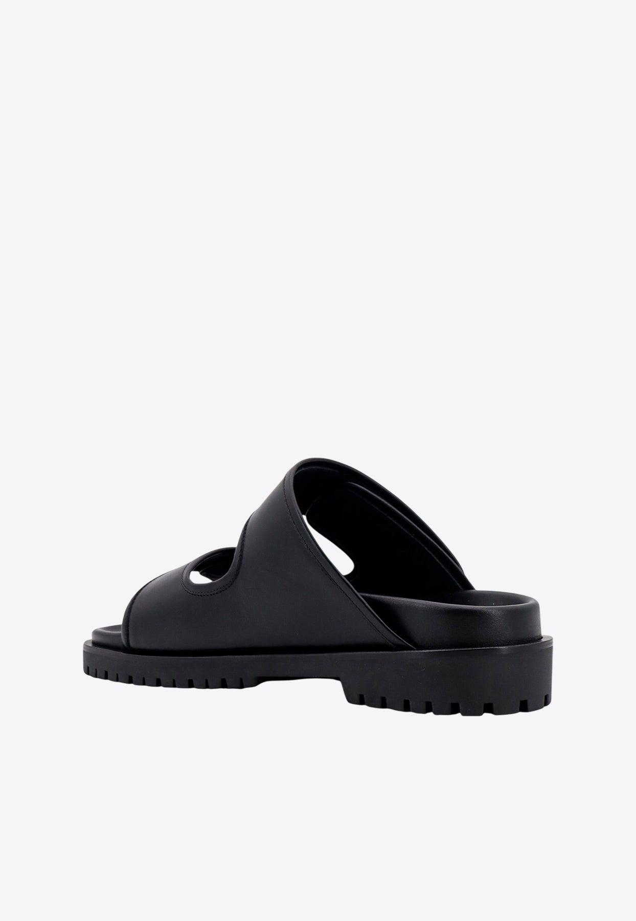 サンダル Off-White  Slippers and Clogs Men Leather Black Off-White Slippers and Clogs Men Leather Black | B-Exit – B
