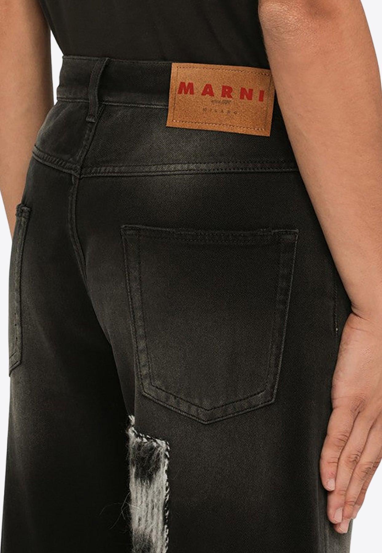 Marni - Straight-Leg Patchwork Jeans - Black Marni