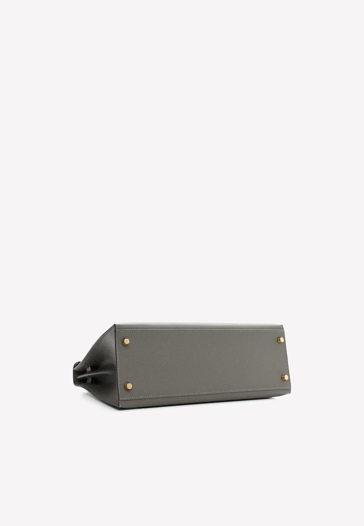 Hermes Mini Kelly Gris Meyer Epsom Leather, Gold Hardware, New In Box GA003