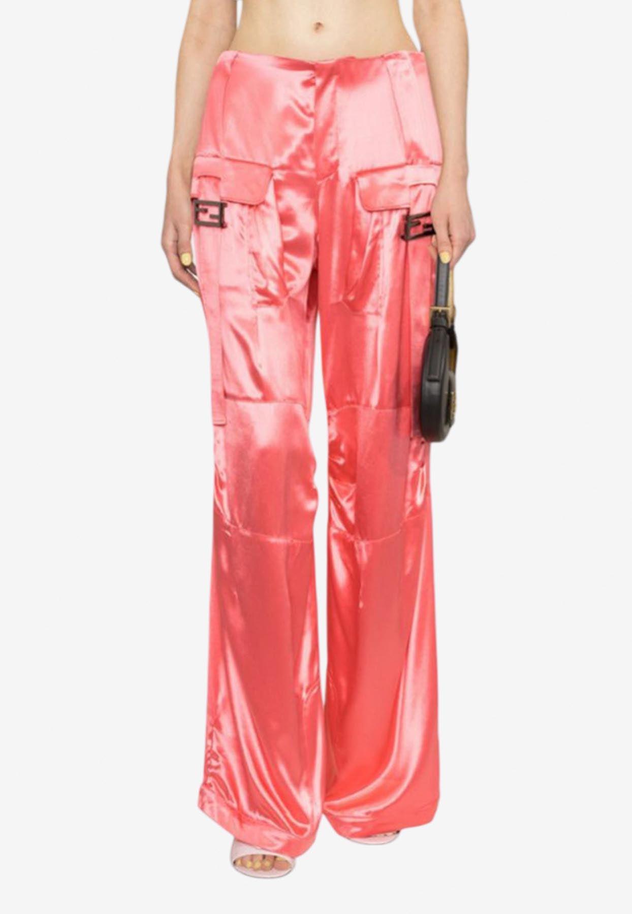 fendi-Pink-Wide-Leg-Satin-