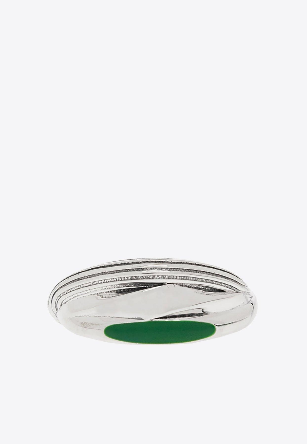Bottega Veneta Trio Silver Ring in Green for Men | Lyst