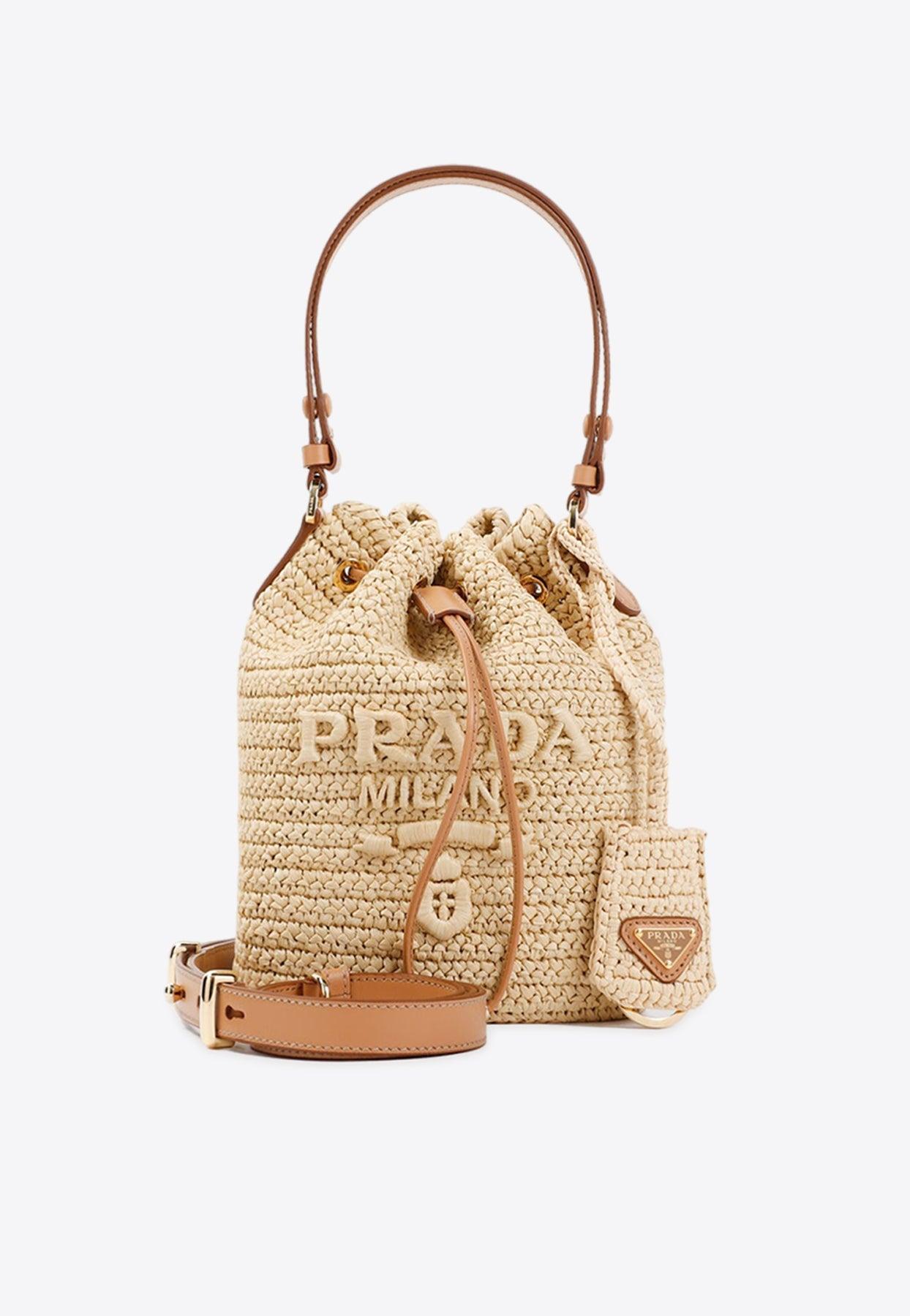 Prada rattan bucket bag sale