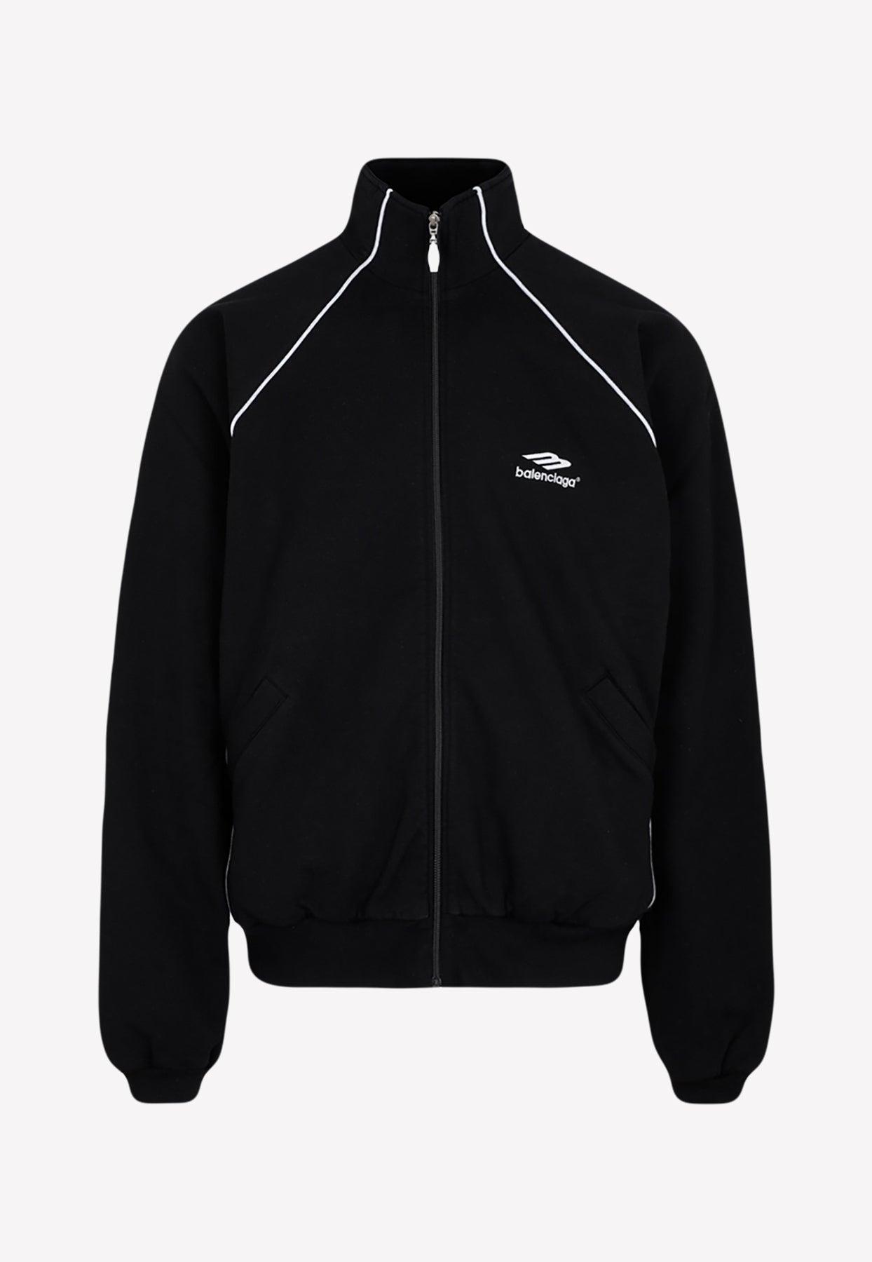 Balenciaga 3b Sports Icon Oversized Tracksuit Jacket in Black for Men | Lyst