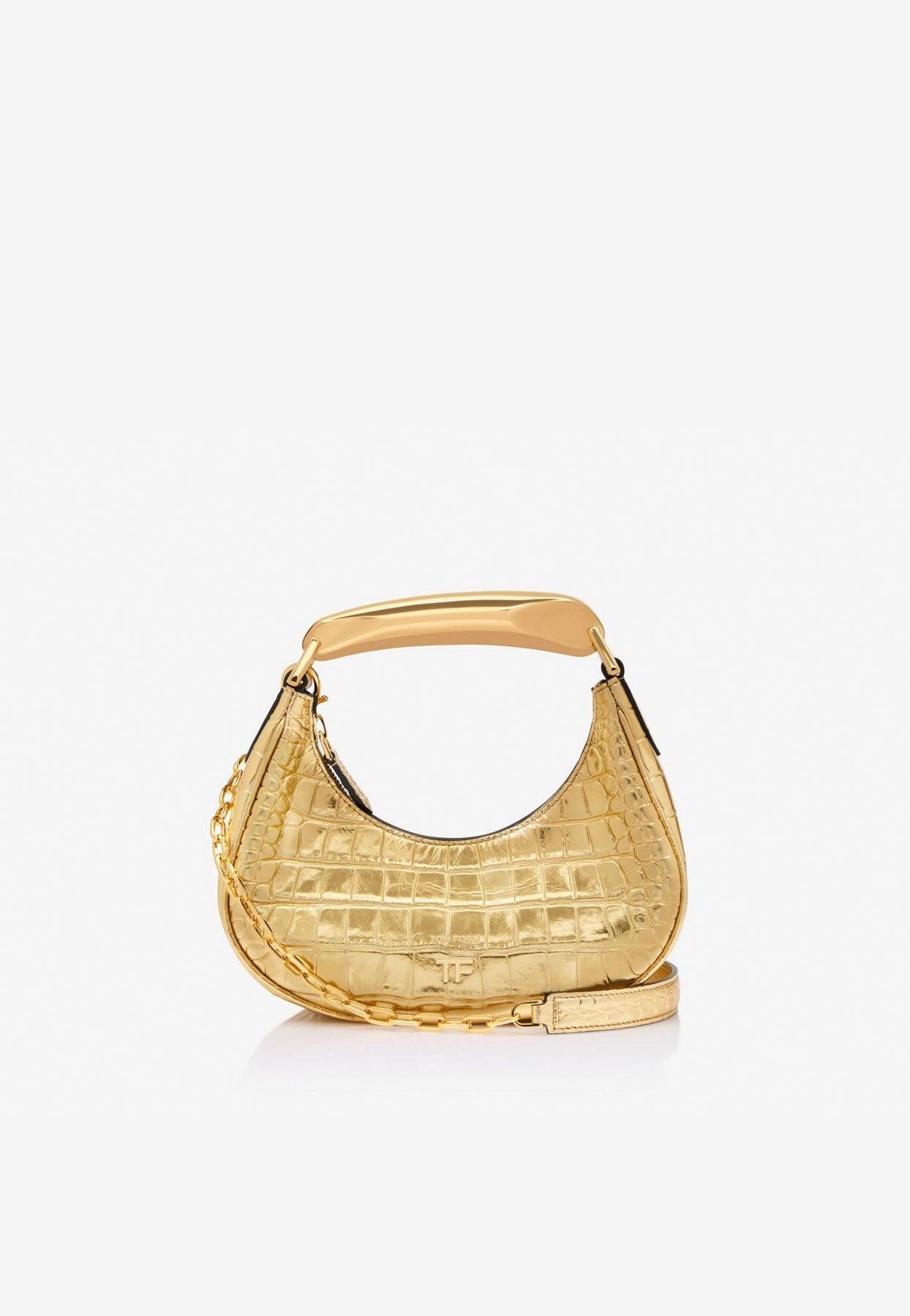 TOMFORD ビアンカ シャイニー エンボス ミニ ホーボーバッグ Tom Ford Bianca Shiny Embossed Mini Hobo Bag in Green | Lyst