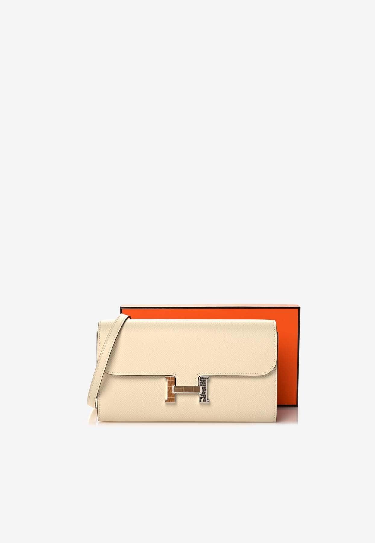 Hermès Constance Wallet To Go In Nata Epsom With Alligator And