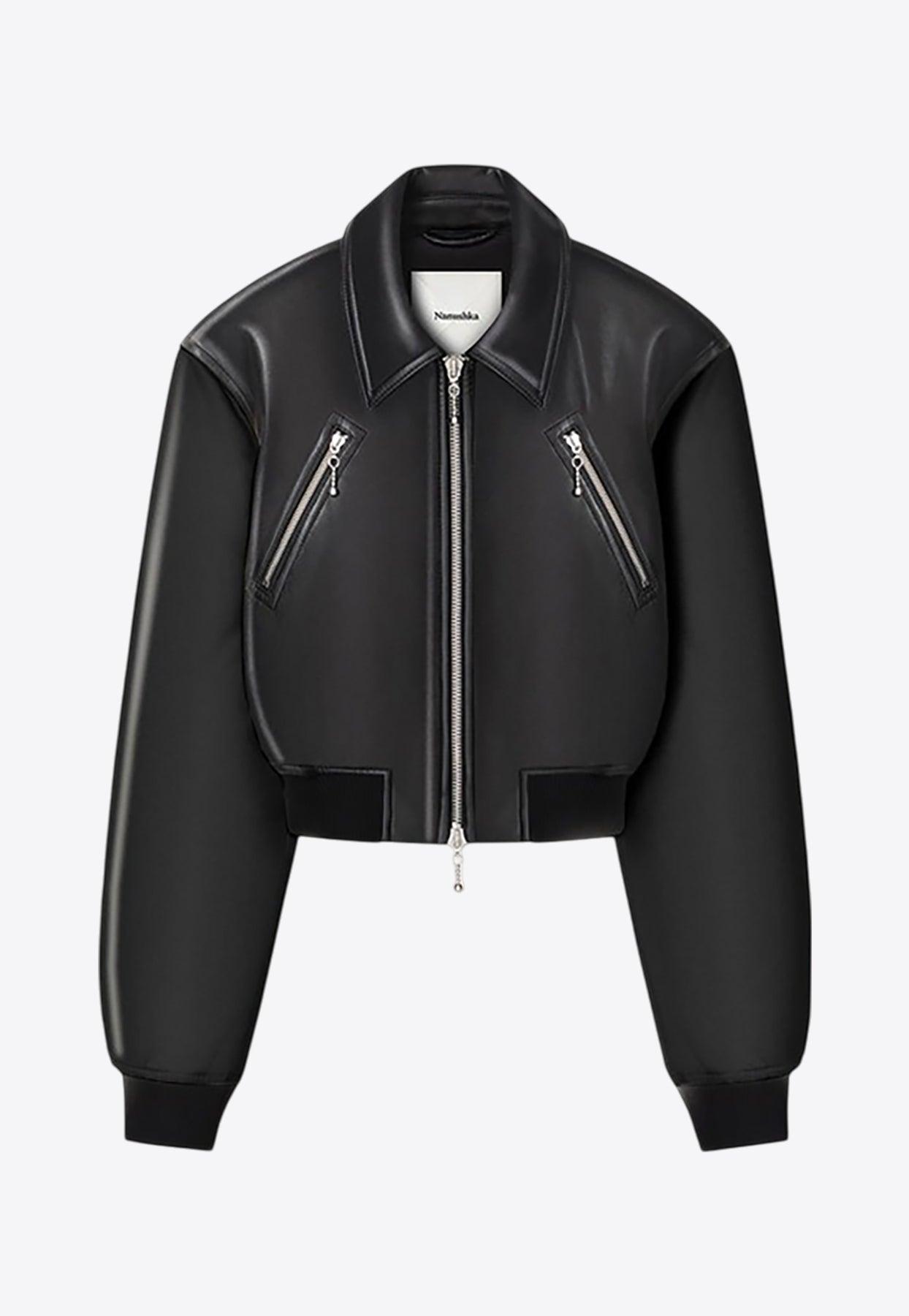 ジャケット NANUSHKA Black Synthetic Leather Jemma Jacket Black Jemma Vegan Leather Jacket by Nanushka on Sale