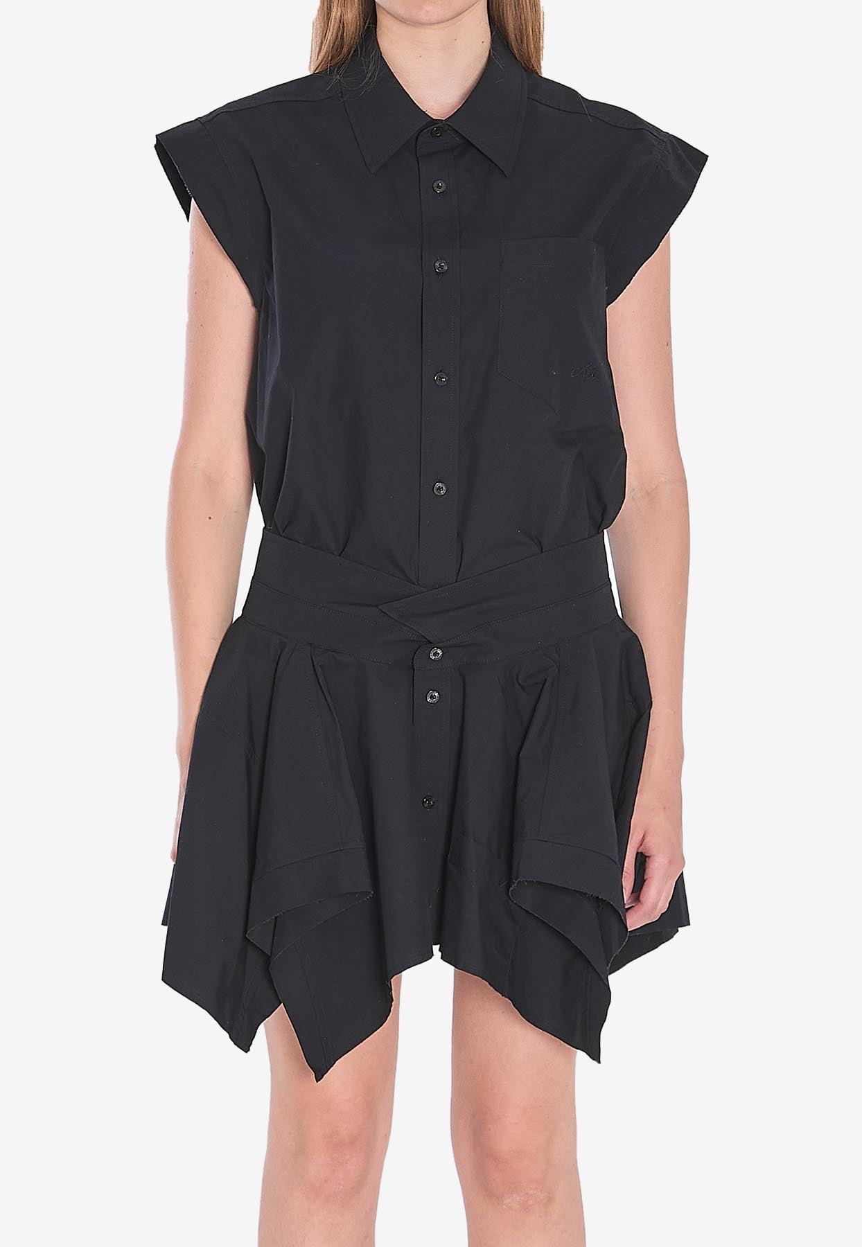 【送料&関税込】Alexander Wang Asymmetric Shirt Dress Alexander Wang Striped Asymmetric Shirt Dress | White | FARFETCH