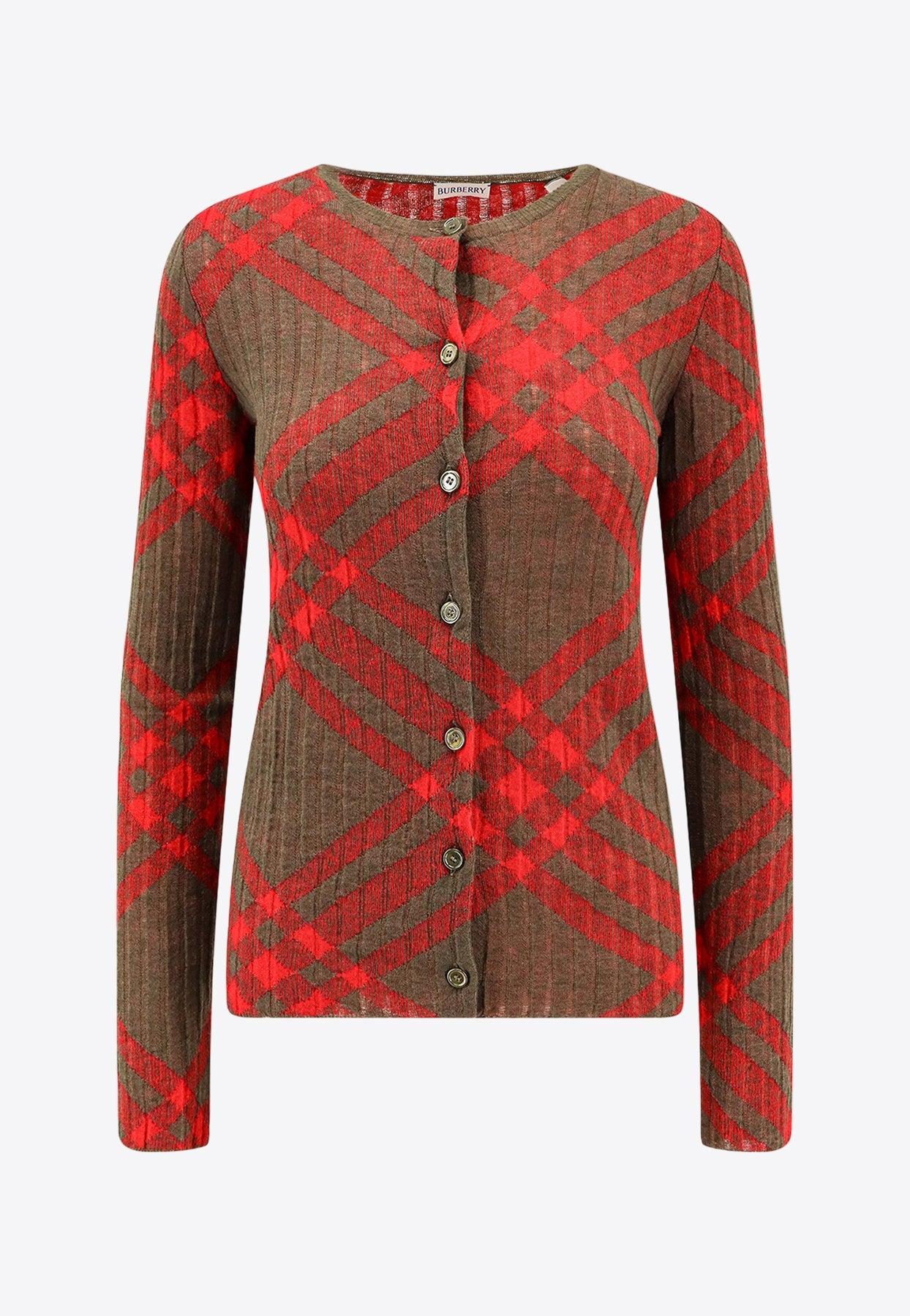 burberry-mohair-blend-check-cardigan-in-red-lyst