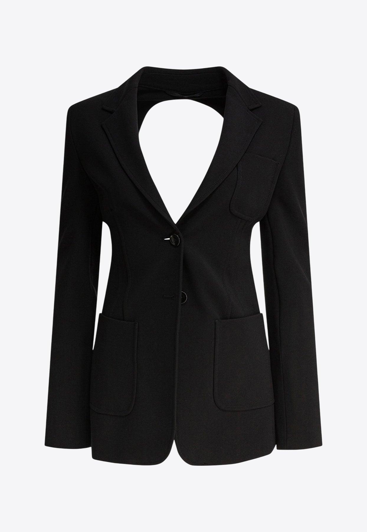 Max Mara 'Anagni'ブレザー Max Mara Anagni Single-Breasted Cut-Out Blazer in Black | Lyst
