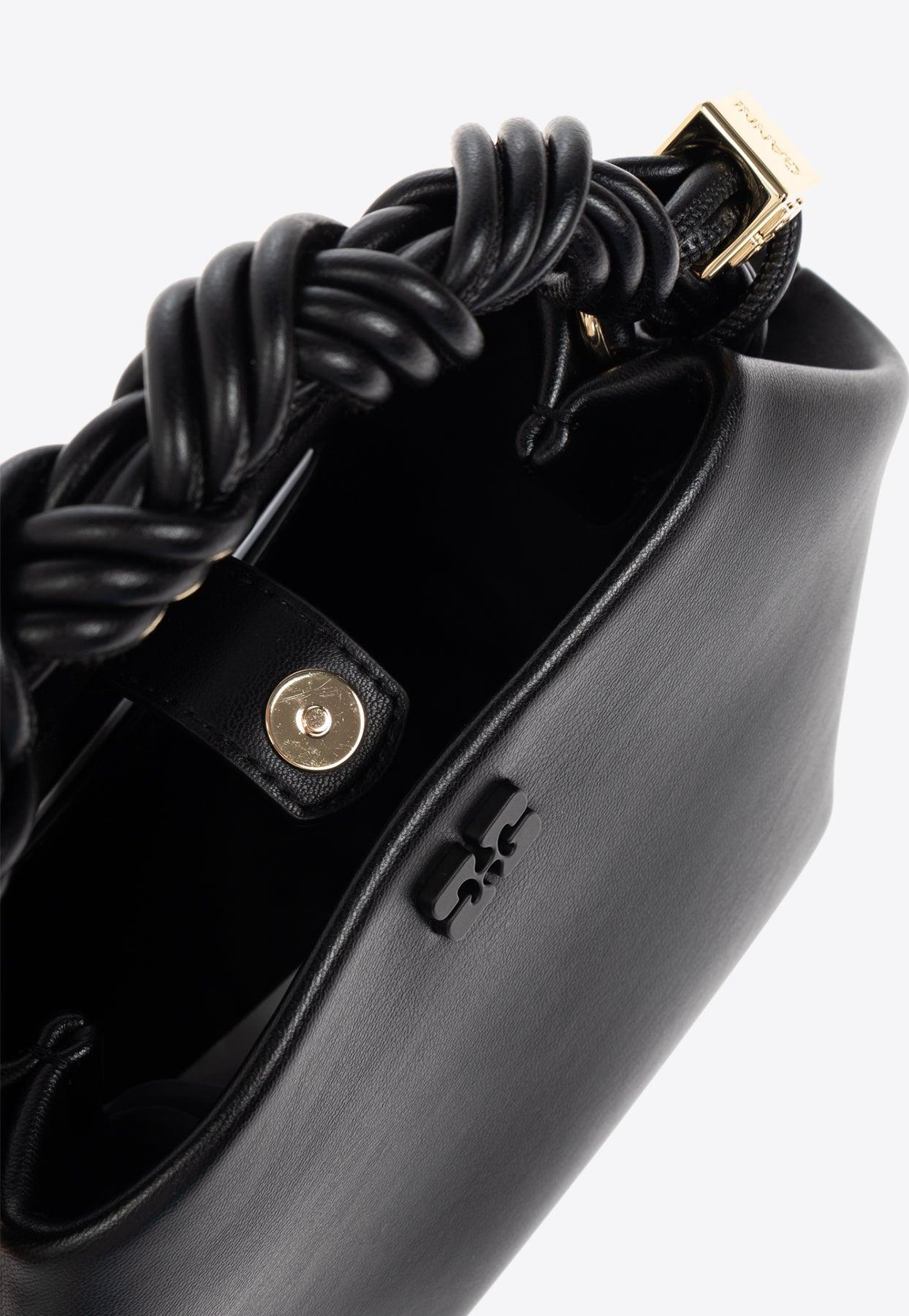 トートバッグ Ganni Bou Mini Flower Purse - Ganni - Satin - Black Black Satin Mini GANNI Bou Bag | GANNI CA
