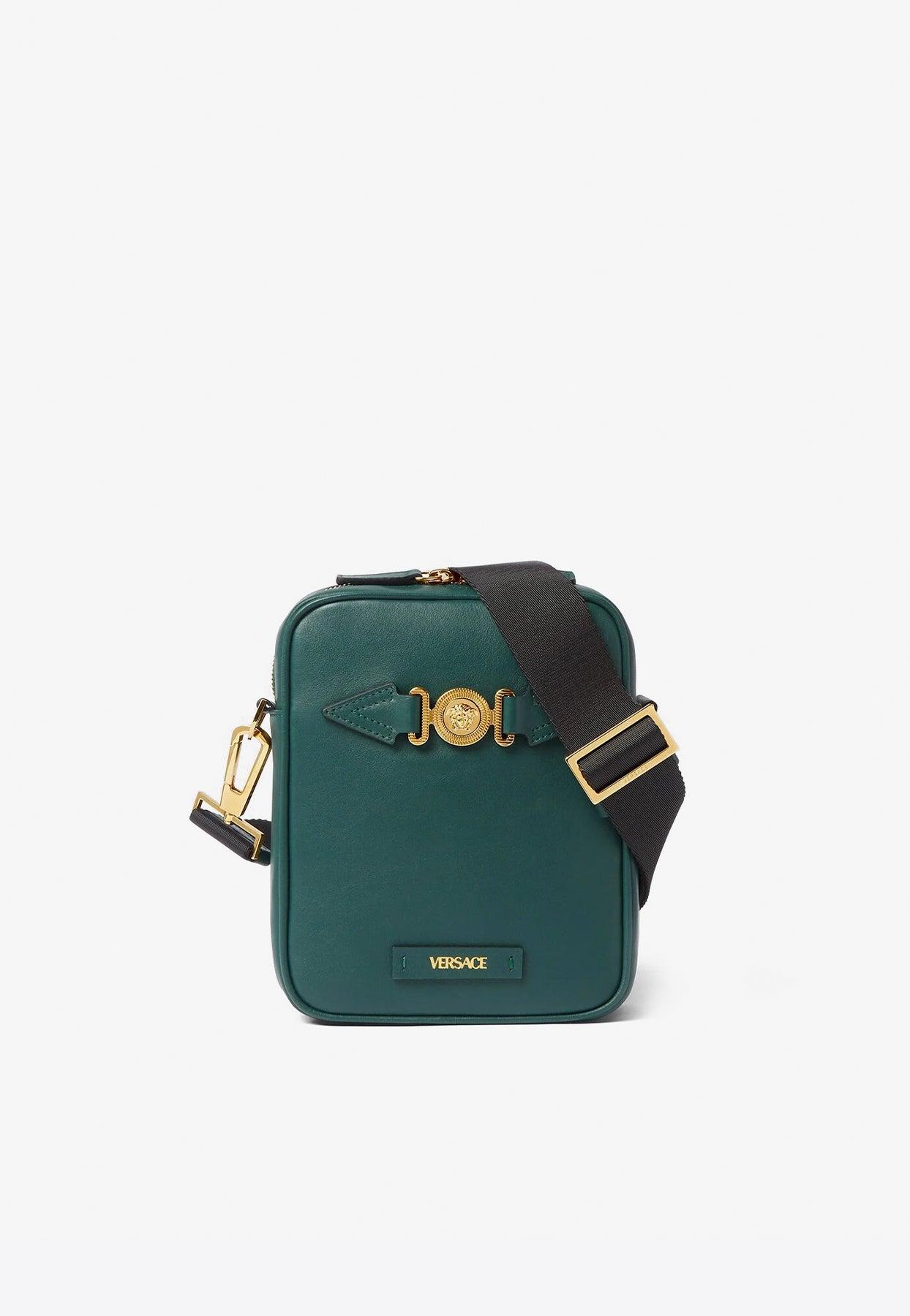 Versace Medusa Biggie Crossbody Bag In Calf Leather in Green for Men Lyst