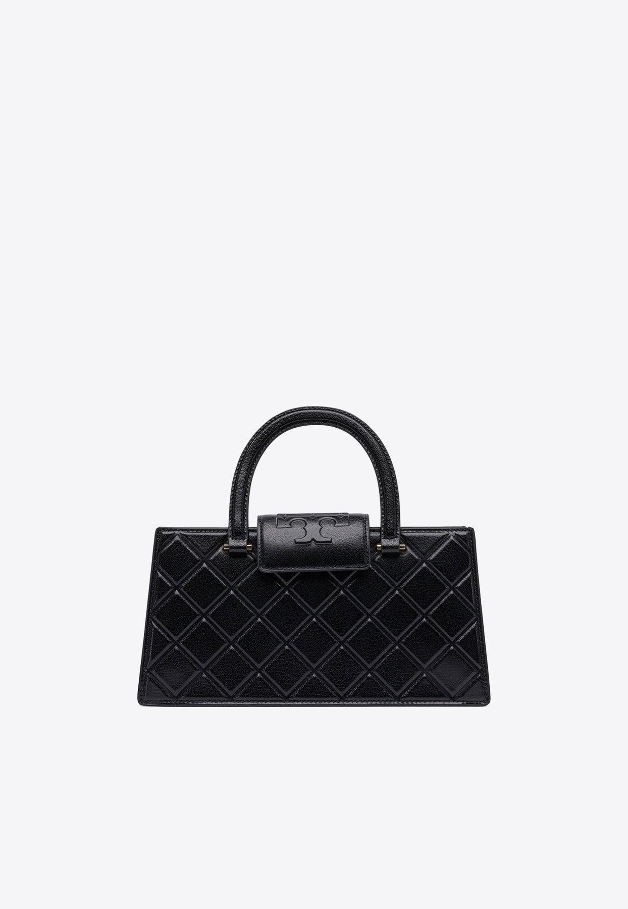 Tory Burch Fleming East-West Top Handle Bag in Black | Lyst