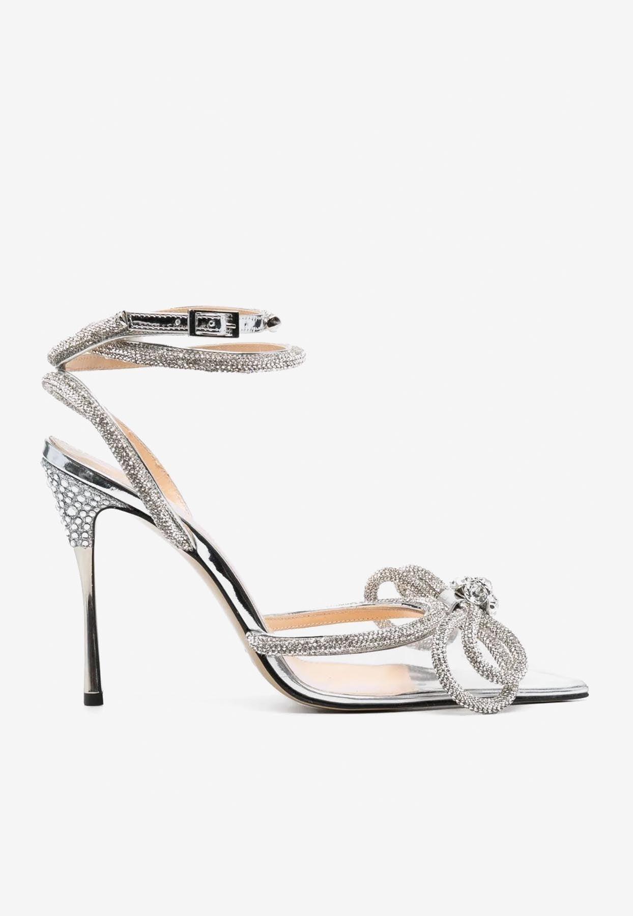 Mach & Mach 120 Crystal Embellished Double-bow Pumps in White | Lyst