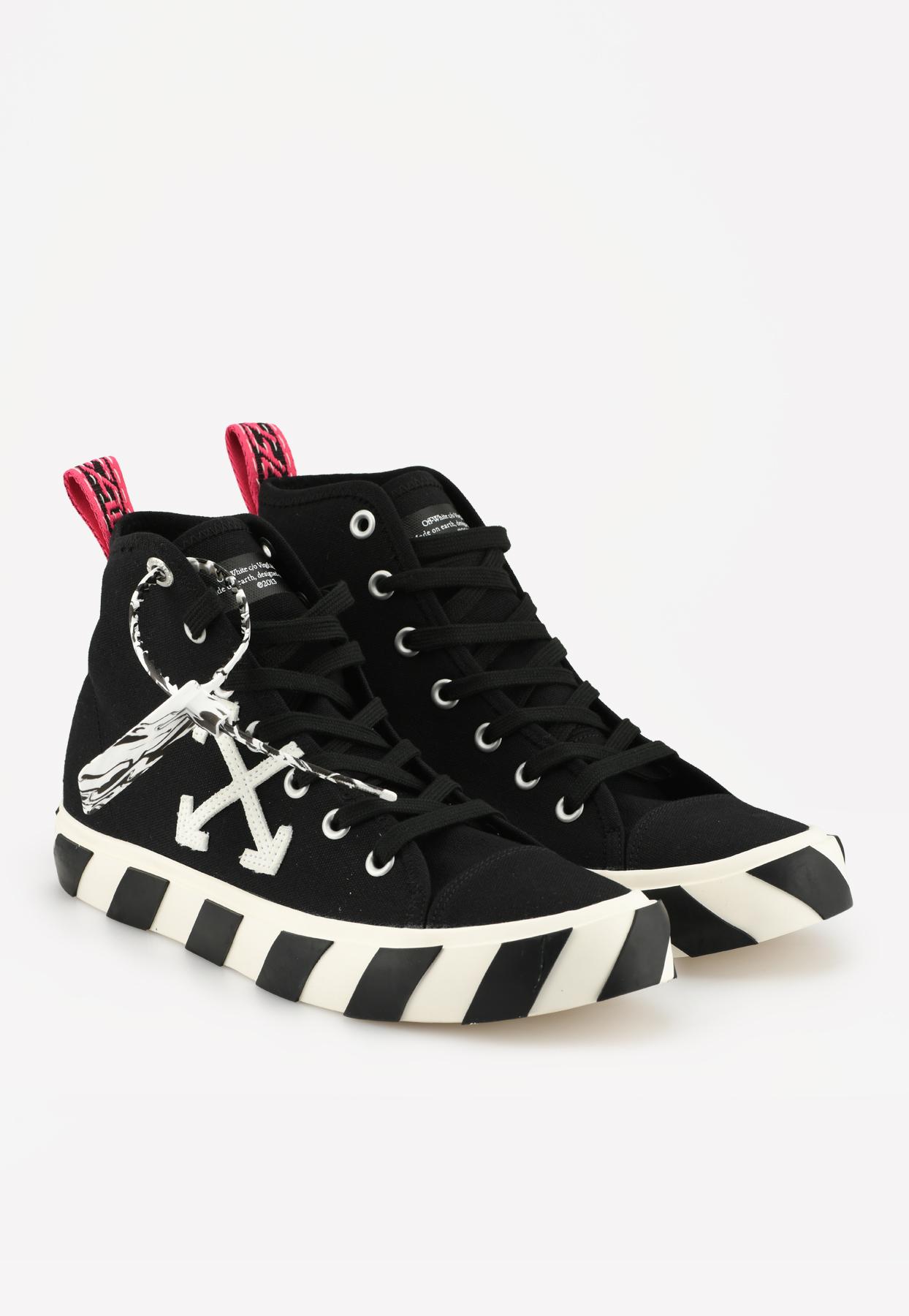 black striped vulcanized sneakers