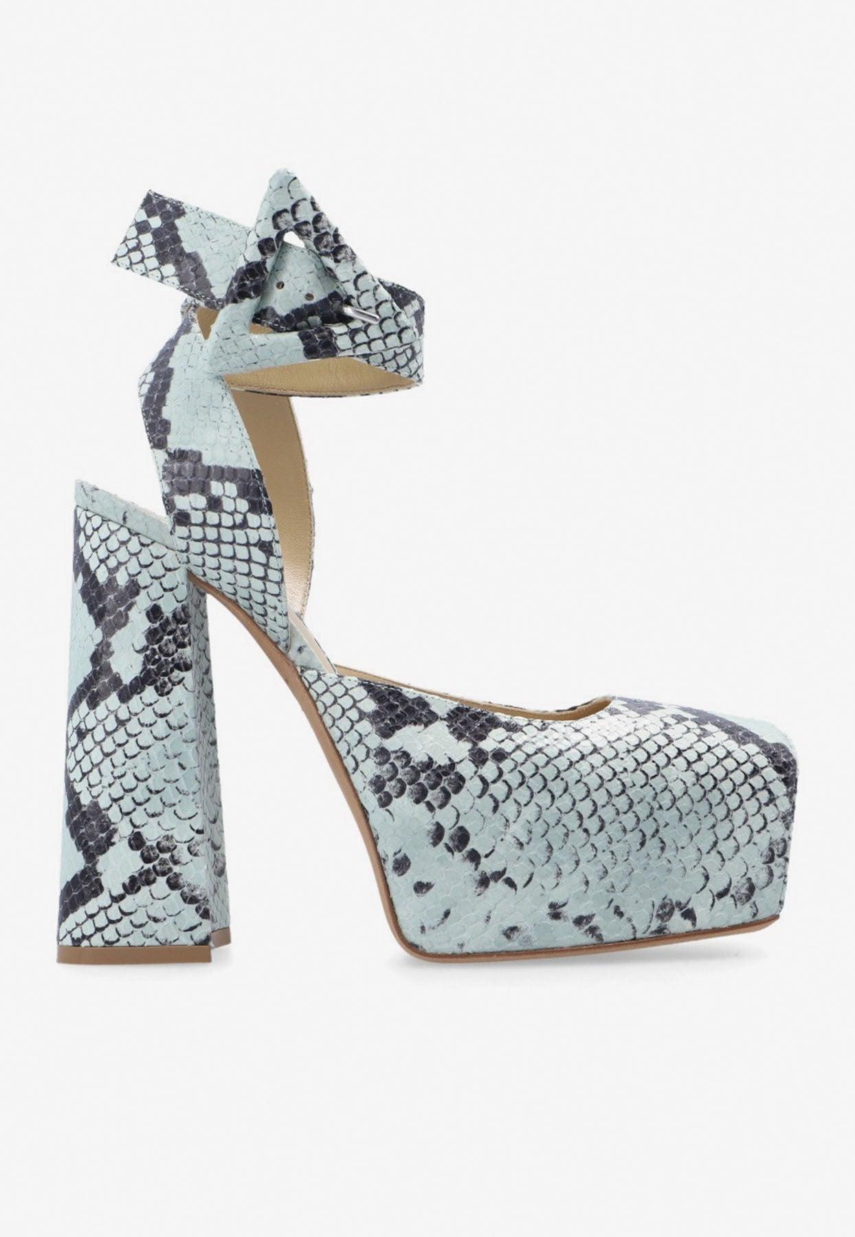 Bottega Tower 140 Platform Pumps In Python Print Leather Lyst UK