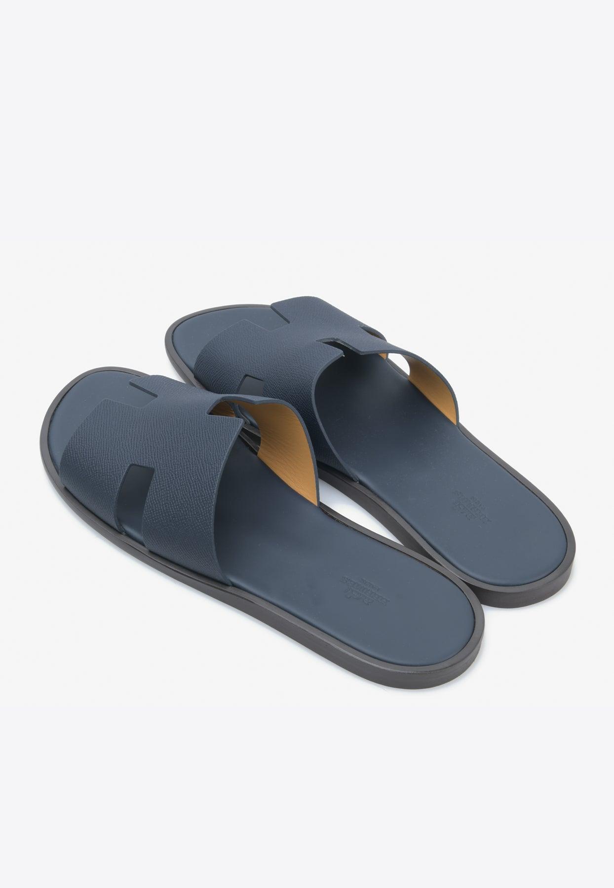 Hermès Izmir H Cut-out Sandals In Calf Leather in Blue for Men | Lyst