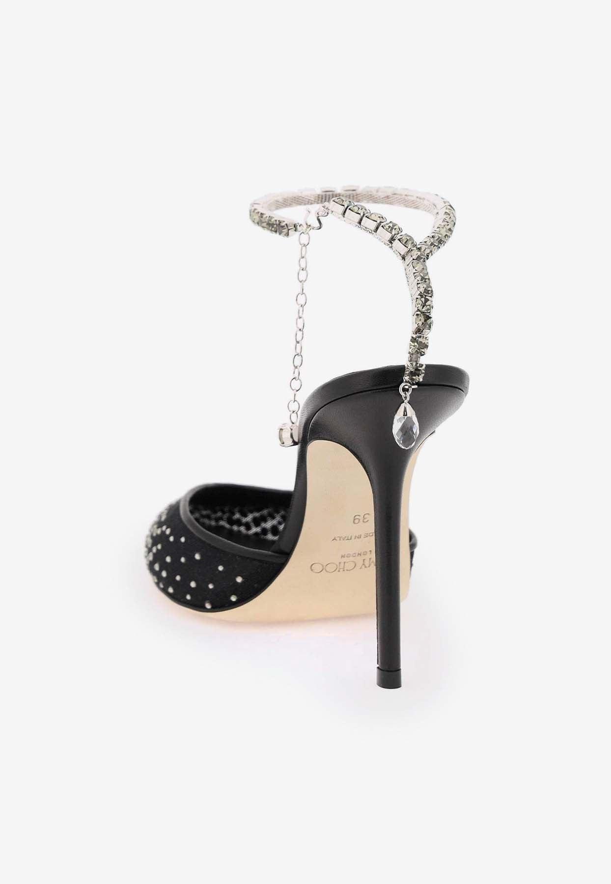 Jimmy Choo Saeda 100 Pumps With Crystals in Black | Lyst