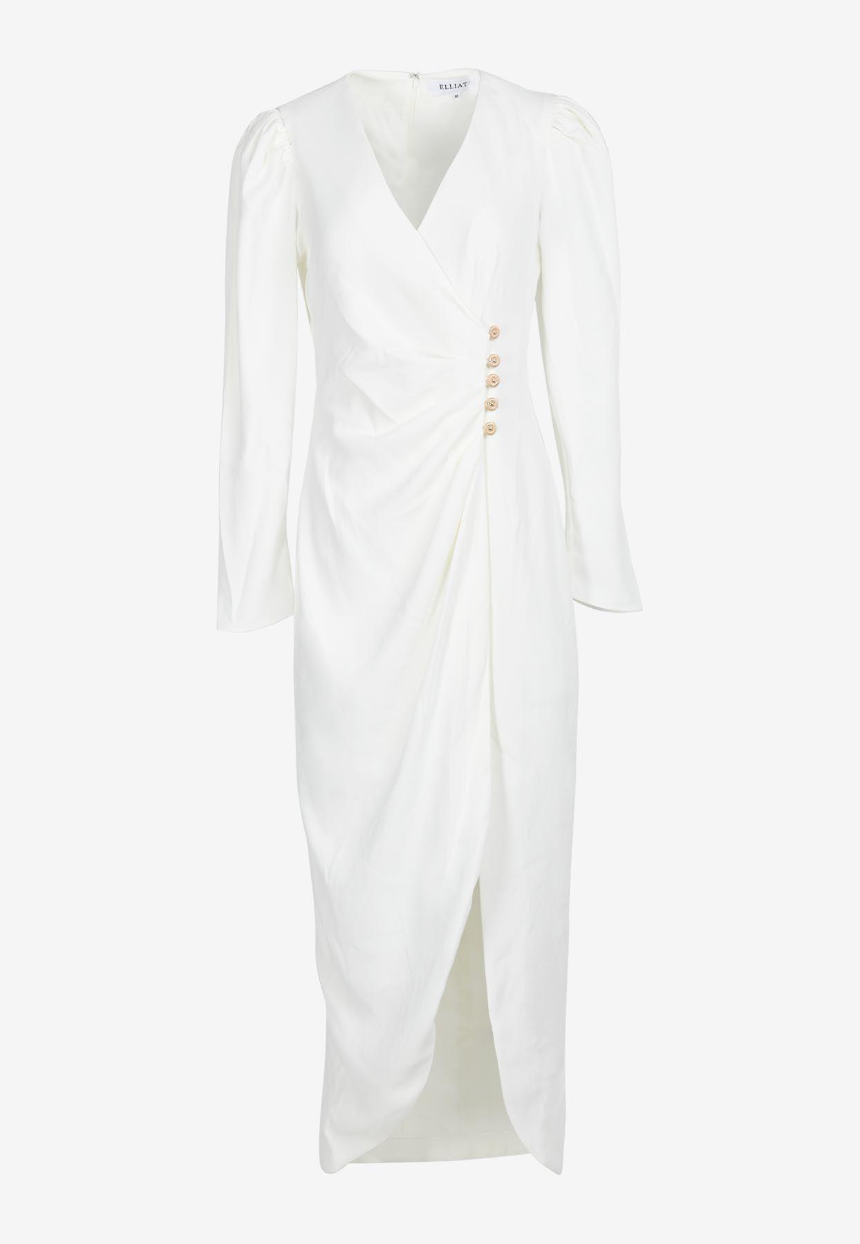 Elliatt Wavelength Midi Dress in White | Lyst