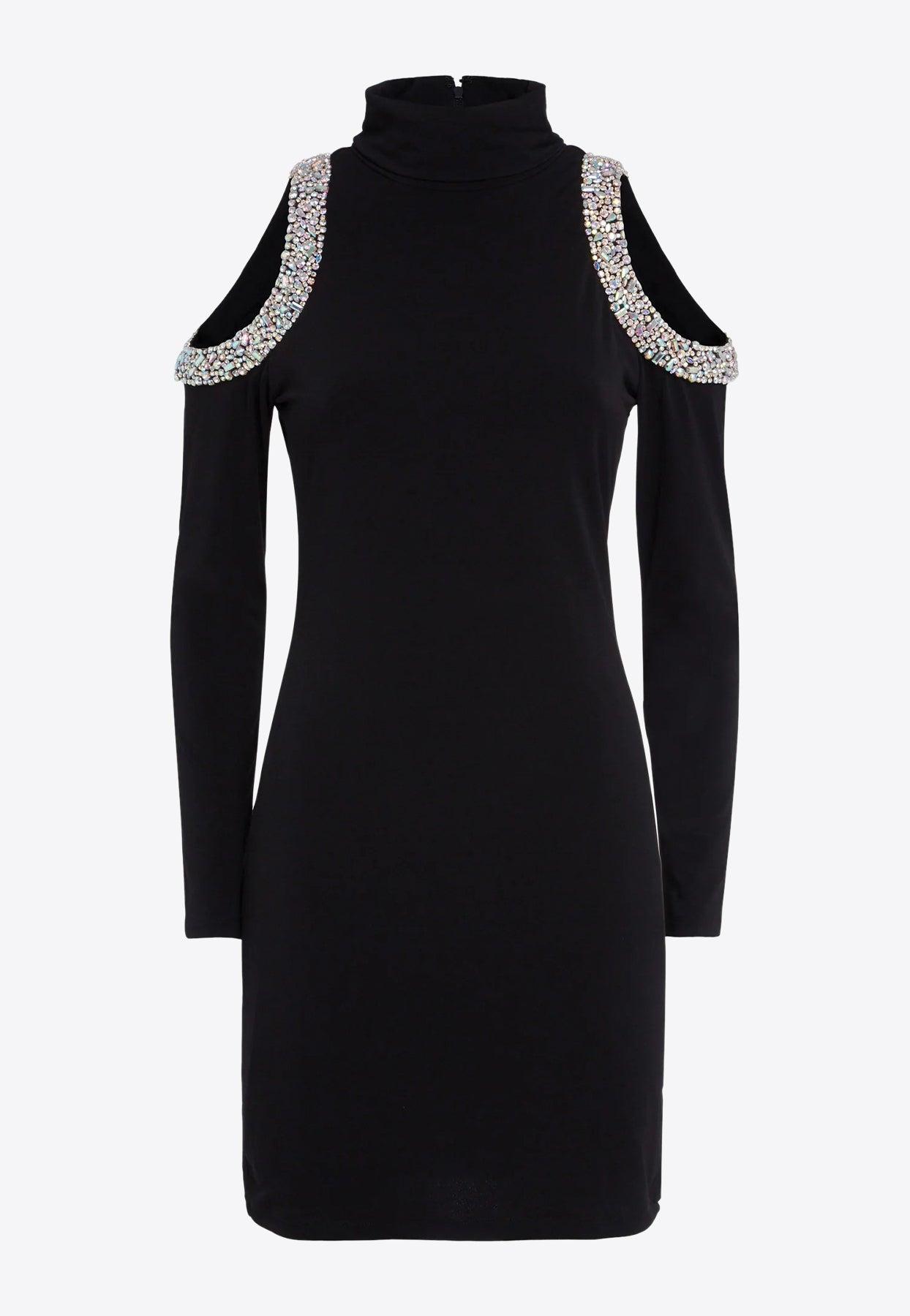 Alice Olivia Delora Crystal Embellished Mini Dress In Black Lyst